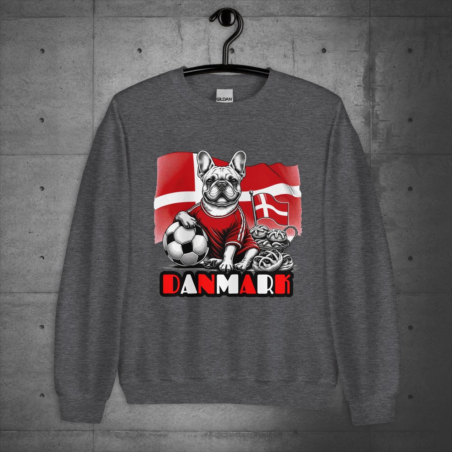 Frenchie Danmark Football Fan - Unisex Sweater / Sweatshirt - Frenchie Emporium