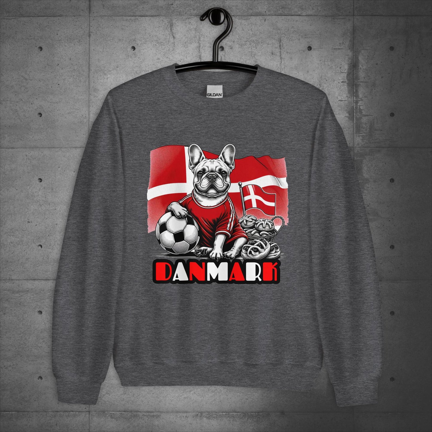 Frenchie Danmark Football Fan - Unisex Sweater / Sweatshirt
