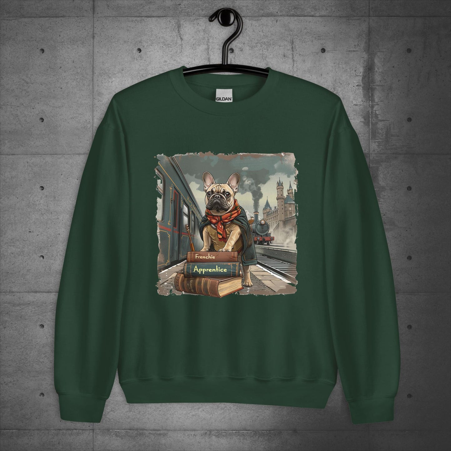 Unisex French Bulldog "Train to Wizardry" Sweater/Sweatshirt - Frenchie Emporium