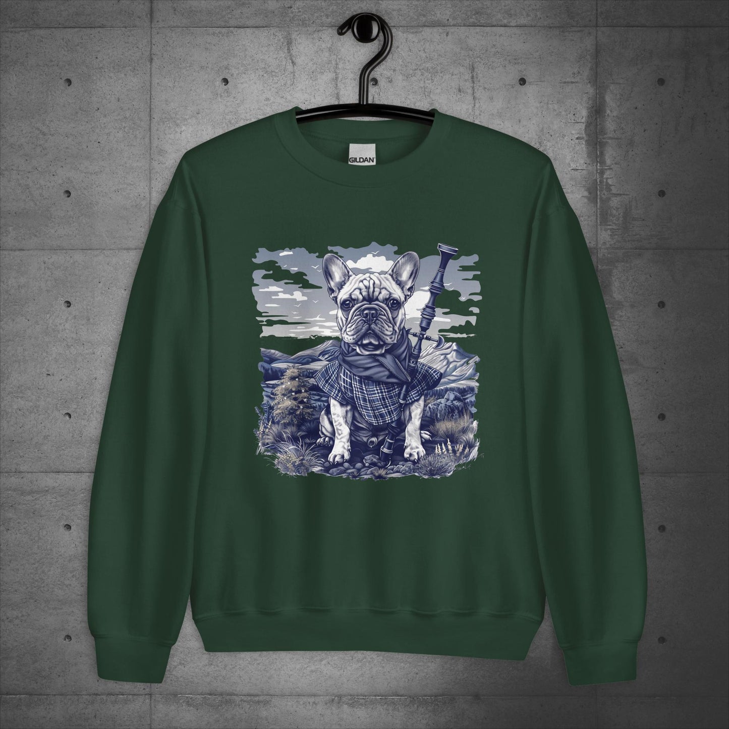 Highland Tartan Frenchie - Unisex Sweatshirt/Sweater - Frenchie Emporium