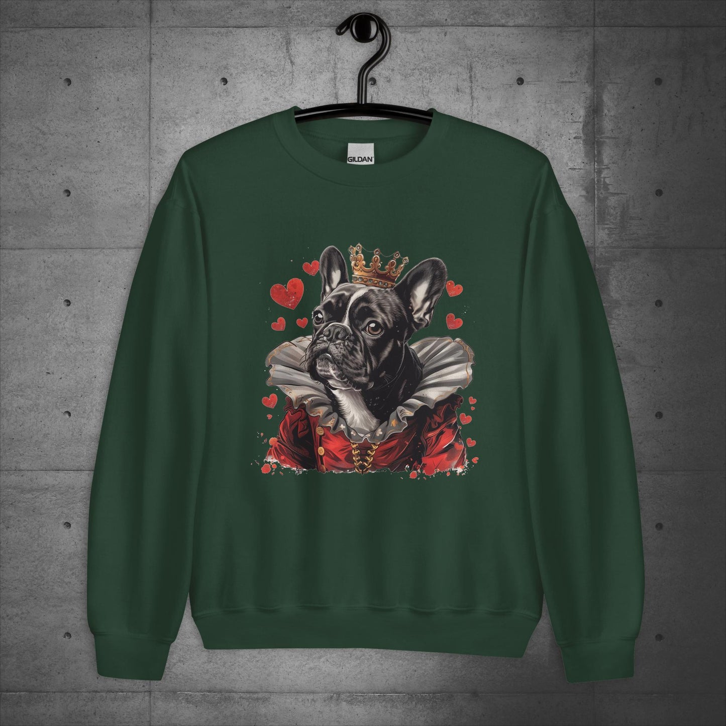 Queen of Hearts Frenchie - Unisex Sweatshirt - Frenchie Emporium