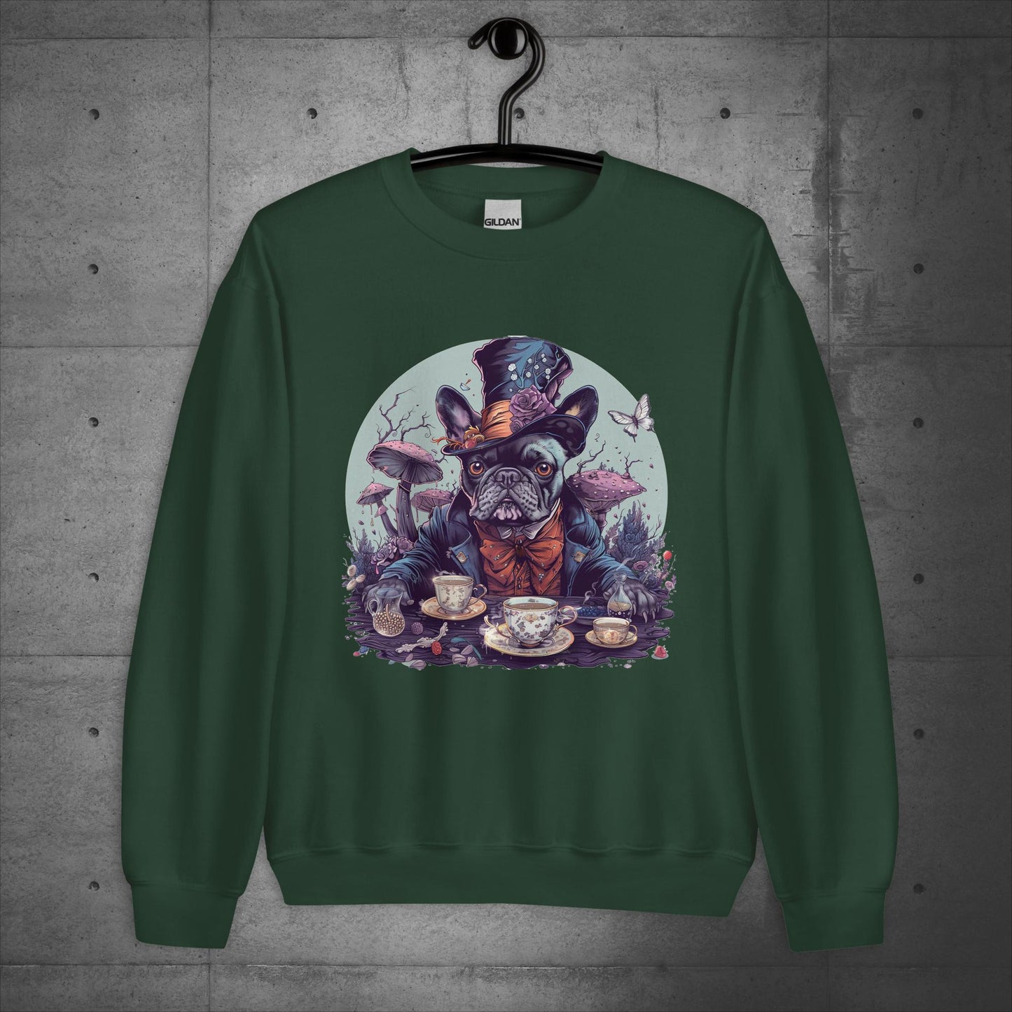 Mad Hatter Frenchie - Unisex Sweater/Sweatshirt