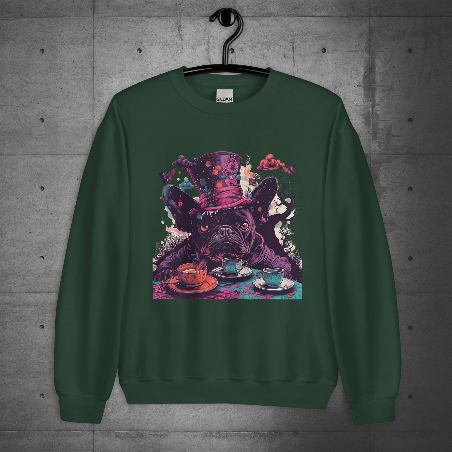 Alice in Wonderland Frenchie Tea Party- Unisex Sweatshirt/Sweater - Frenchie Emporium