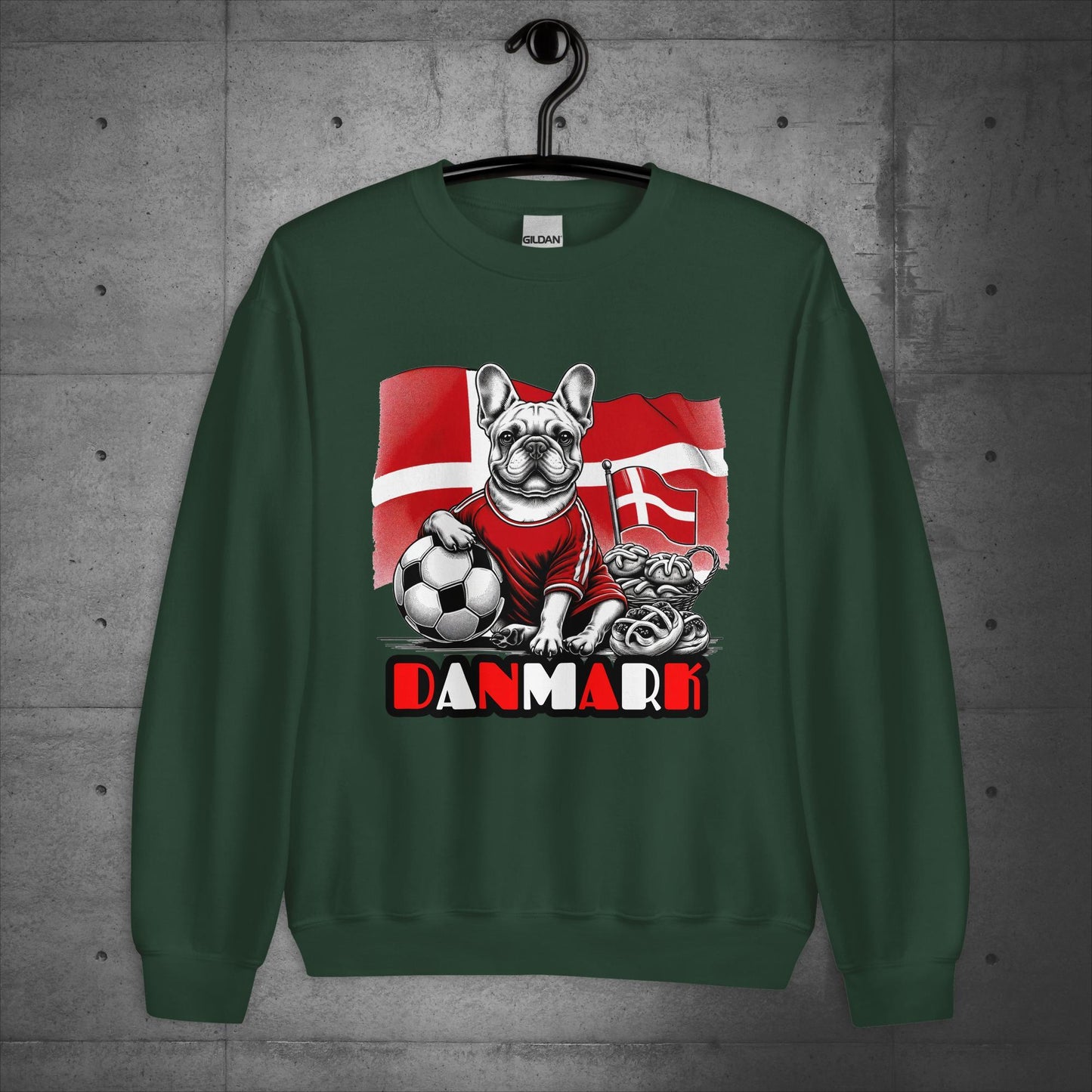 Frenchie Danmark Football Fan - Unisex Sweater / Sweatshirt - Frenchie Emporium
