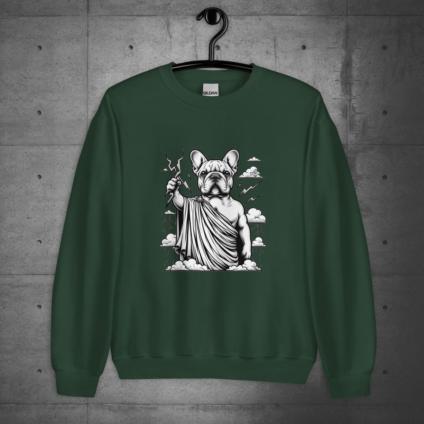 "Thunderous Zeus" Frenchie - Unisex Sweatshirt/Sweater - Frenchie Emporium