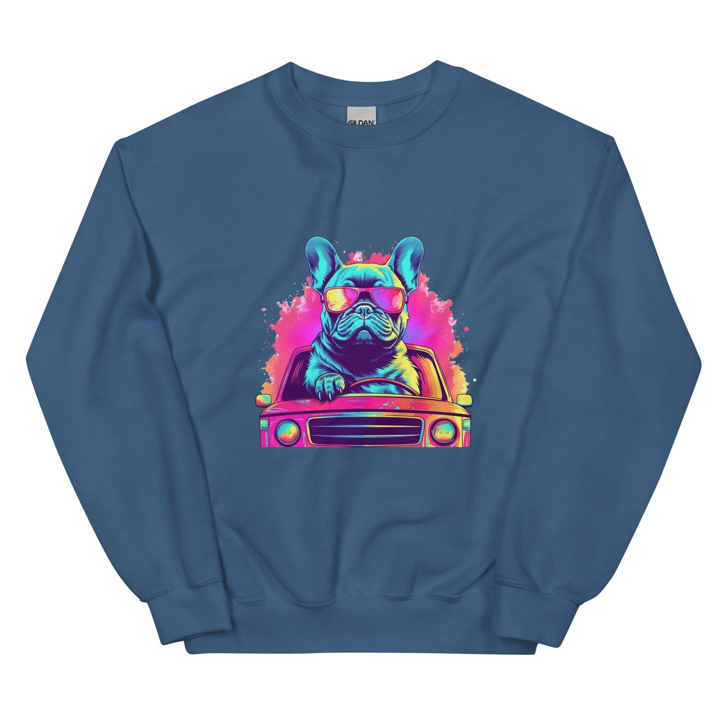 Cruisin' Canines: French Bulldog on Wheels Unisex Sweater - Frenchie Emporium