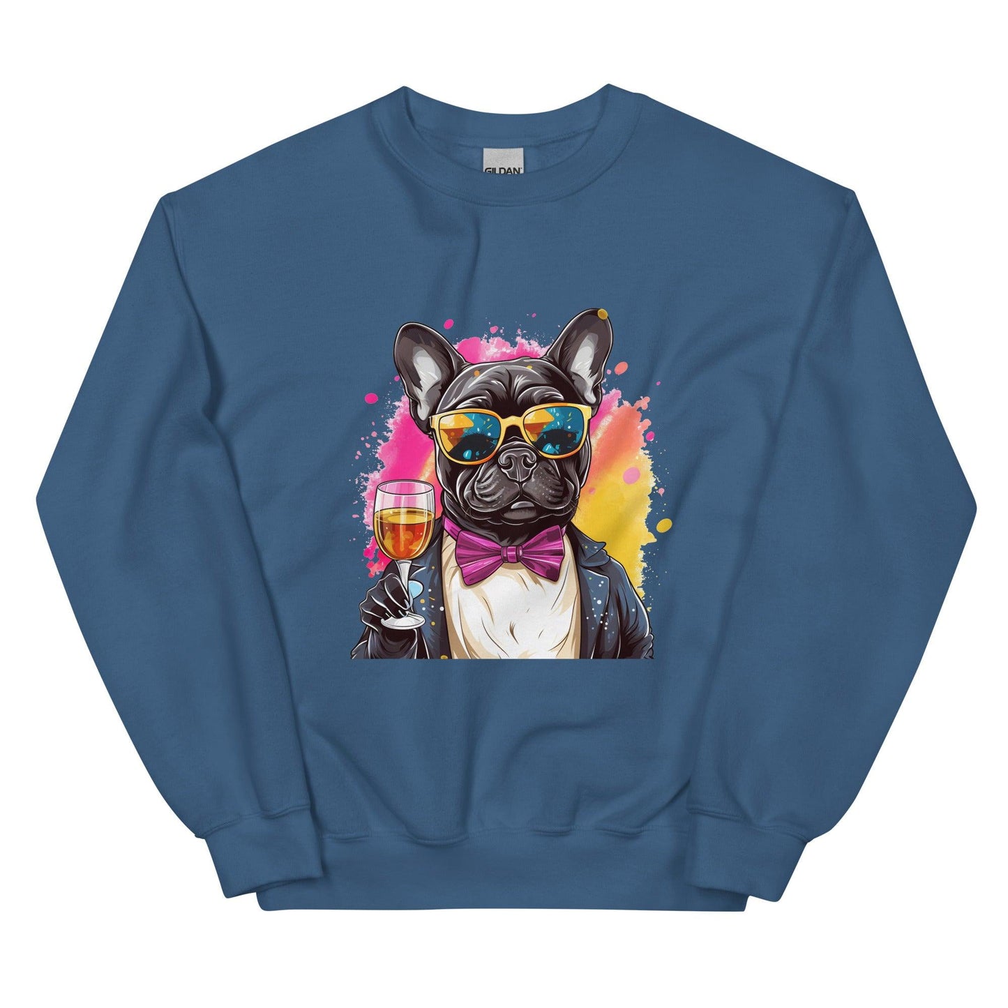 "Champagne Chic Frenchie" - Unisex Sweatshirt - Frenchie Emporium
