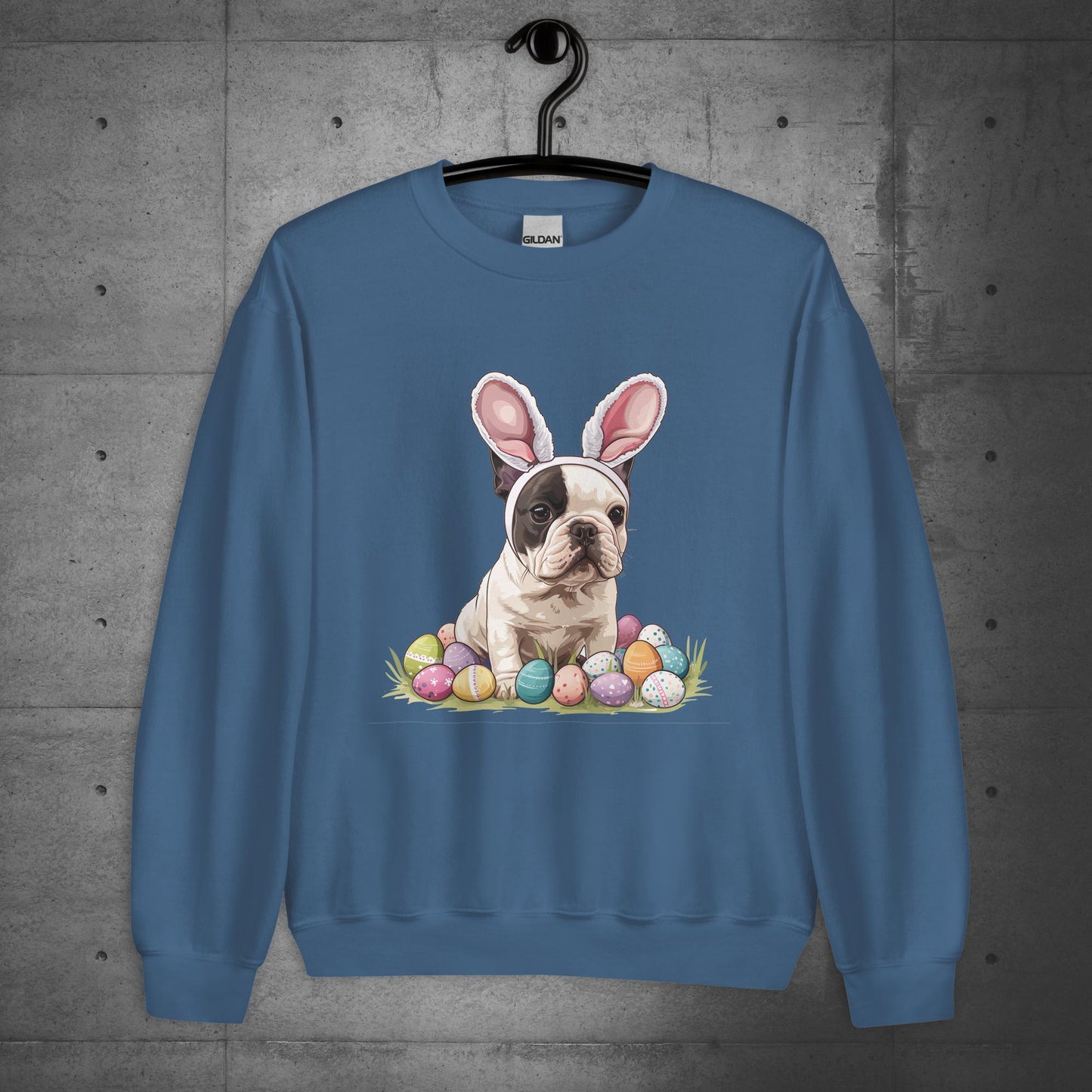 Frenchie Easter Bunny Bliss Sweater Unisex Sweatshirt - Frenchie Emporium