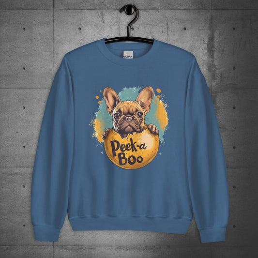 "Peek-a-Boo Frenchie" - Unisex Sweatshirt - Frenchie Emporium