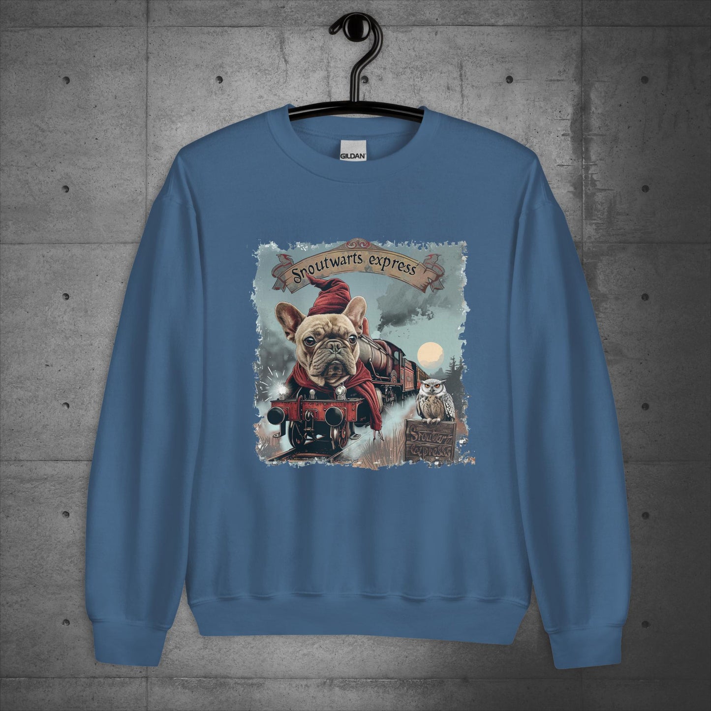 Unisex French Bulldog "Snoutwarts Express" Sweater/Sweatshirt - Frenchie Emporium