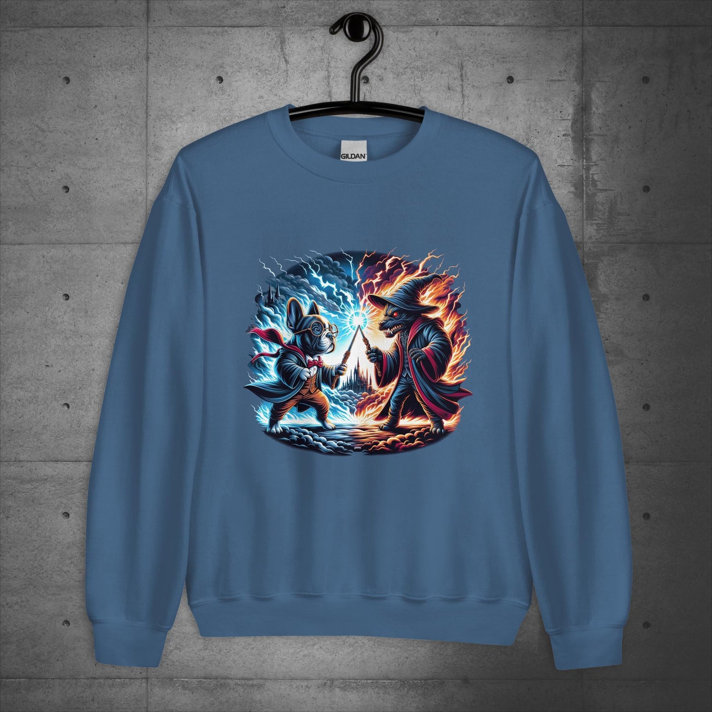 Unisex French Bulldog "Wizarding Duel" Sweater/Sweatshirt - Frenchie Emporium