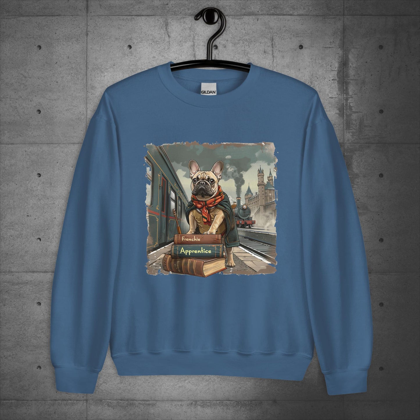 Unisex French Bulldog "Train to Wizardry" Sweater/Sweatshirt - Frenchie Emporium