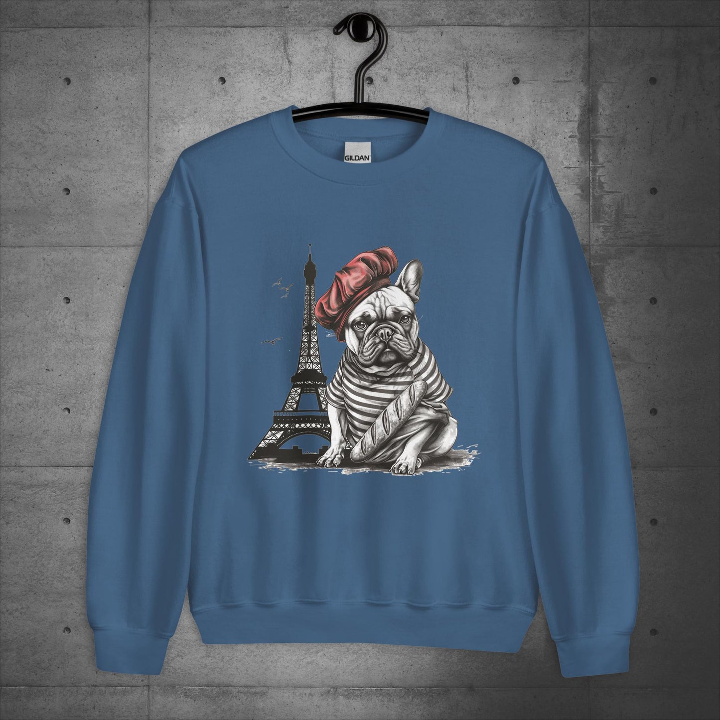 Unisex French Bulldog at the Eiffel Tower Sweater/Sweatshirt - Frenchie Emporium
