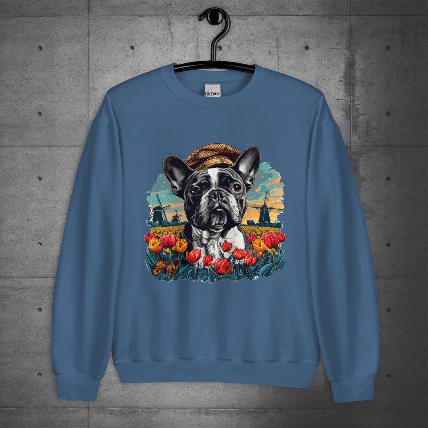 Tulip Field Frenchie - Unisex Sweater/Sweatshirt - Frenchie Emporium