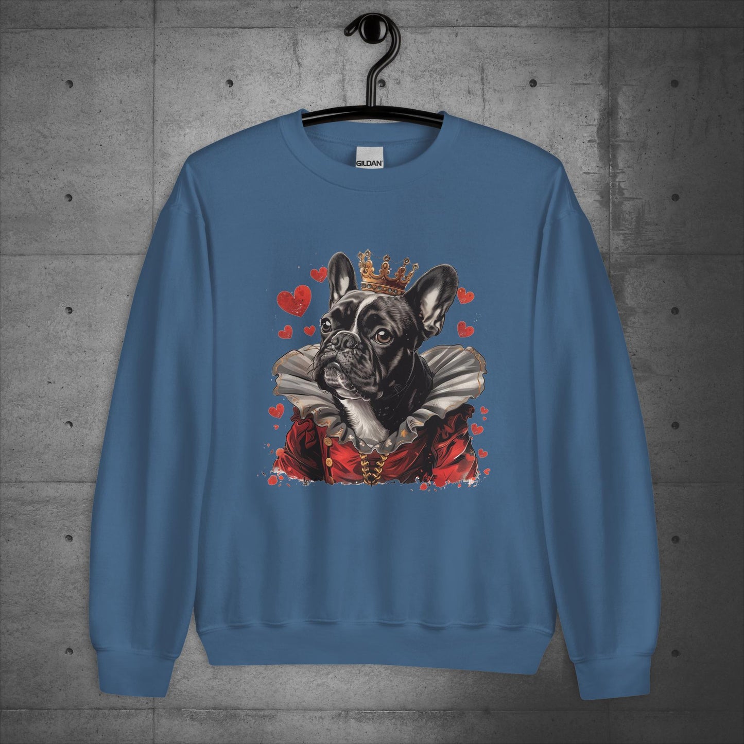 Queen of Hearts Frenchie - Unisex Sweatshirt - Frenchie Emporium