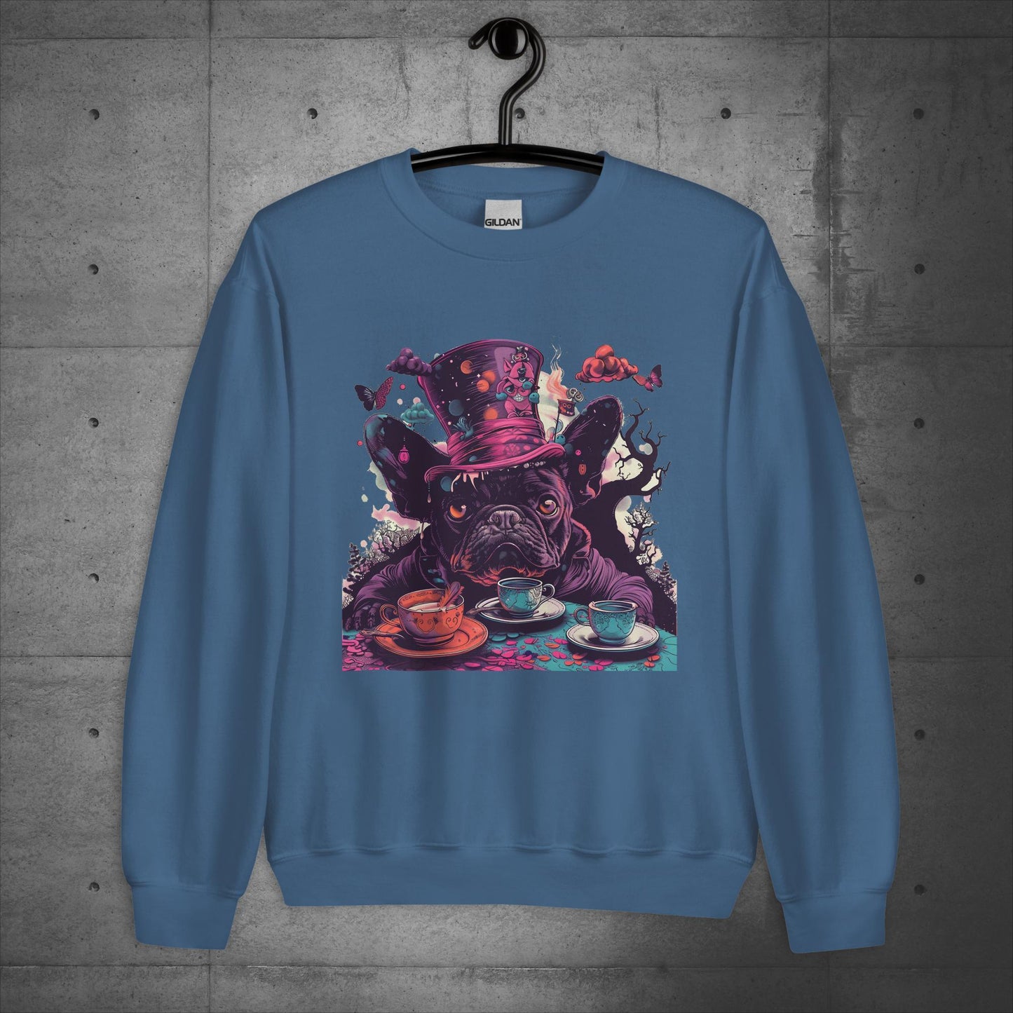 Alice in Wonderland Frenchie Tea Party- Unisex Sweatshirt/Sweater - Frenchie Emporium