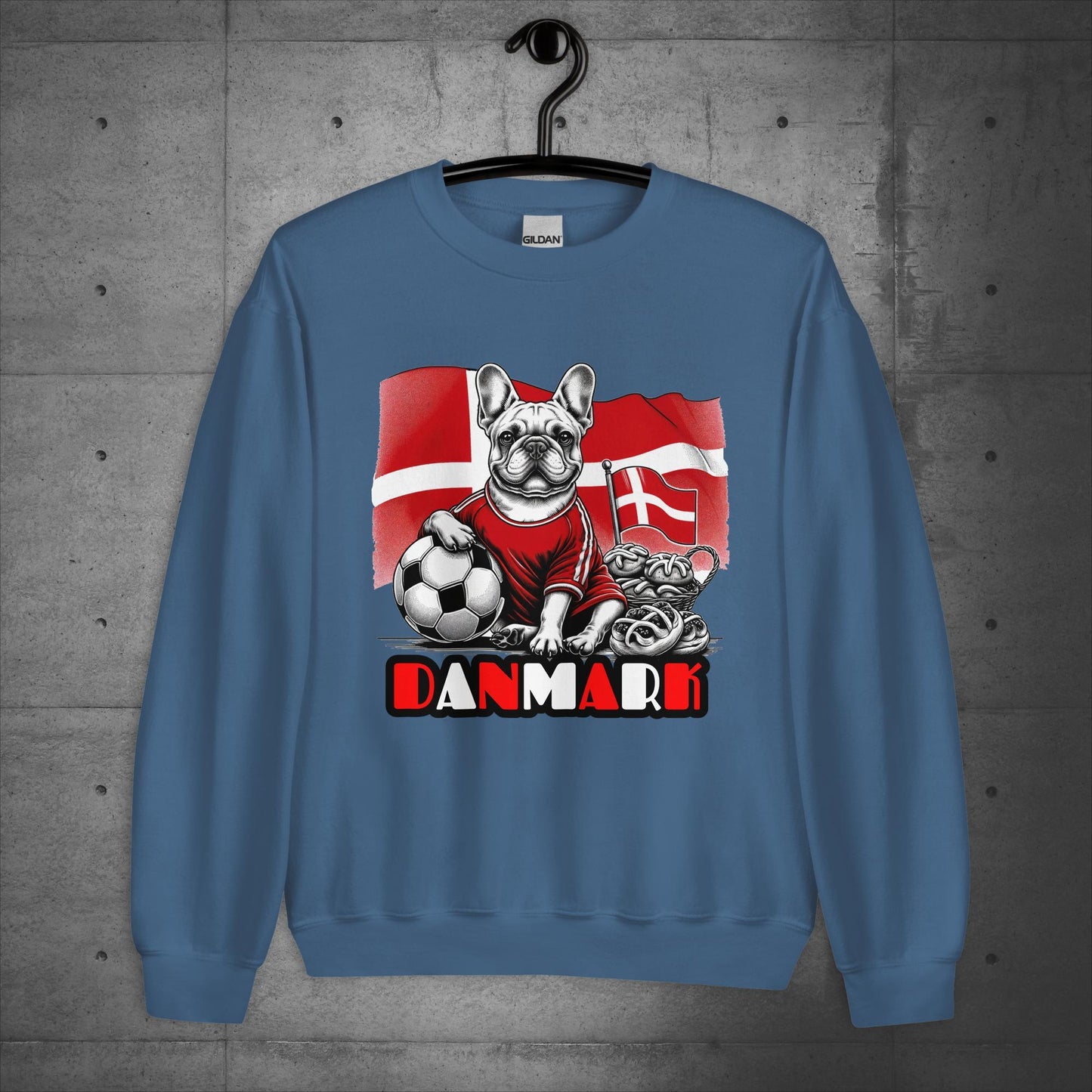 Frenchie Danmark Football Fan - Unisex Sweater / Sweatshirt - Frenchie Emporium