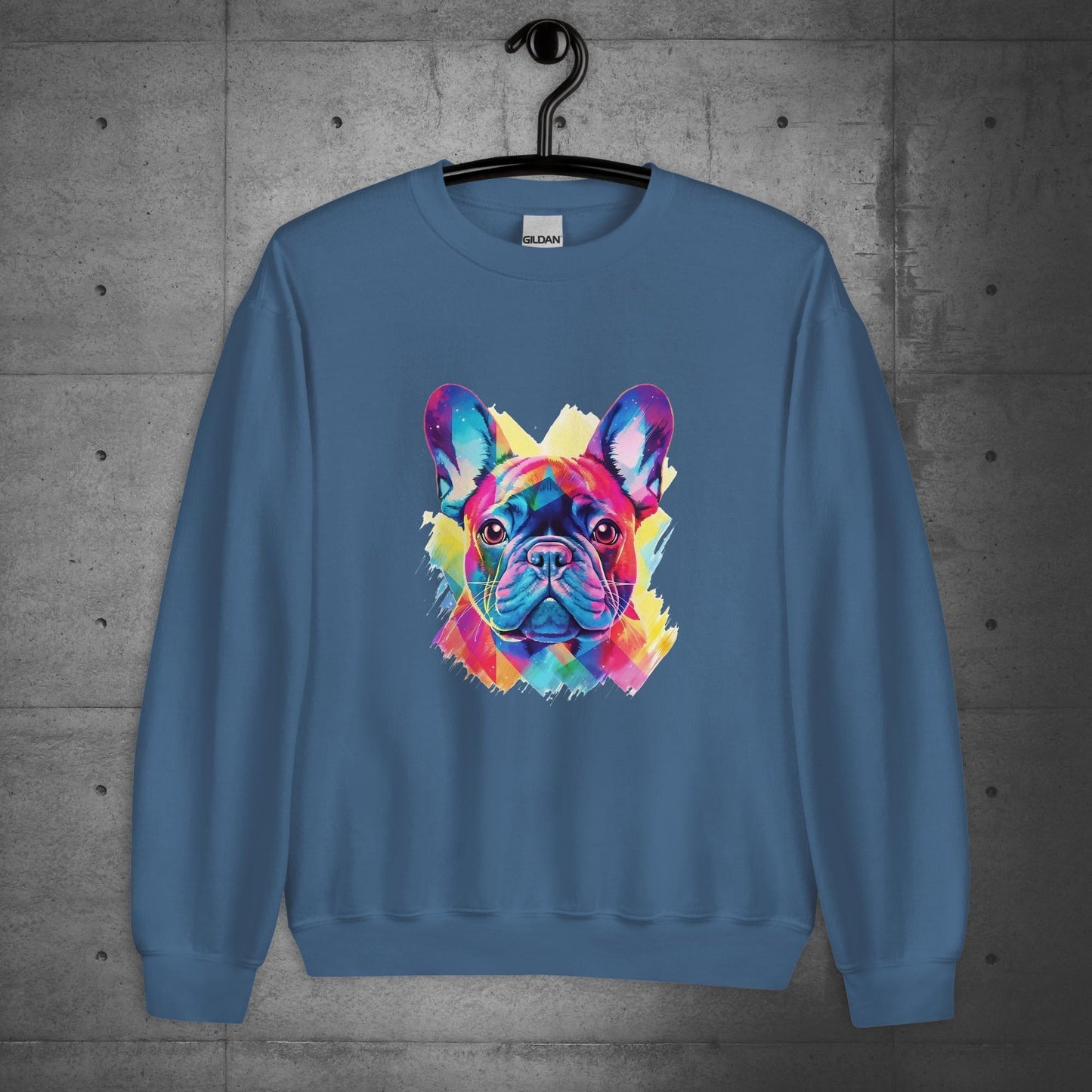 Vibrant Frenchie Abstract - Unisex Sweater/Sweatshirt - Frenchie Emporium