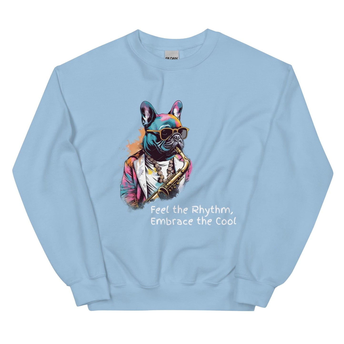 Jazzy Frenchie Saxophonist Unisex Sweater - Frenchie Emporium