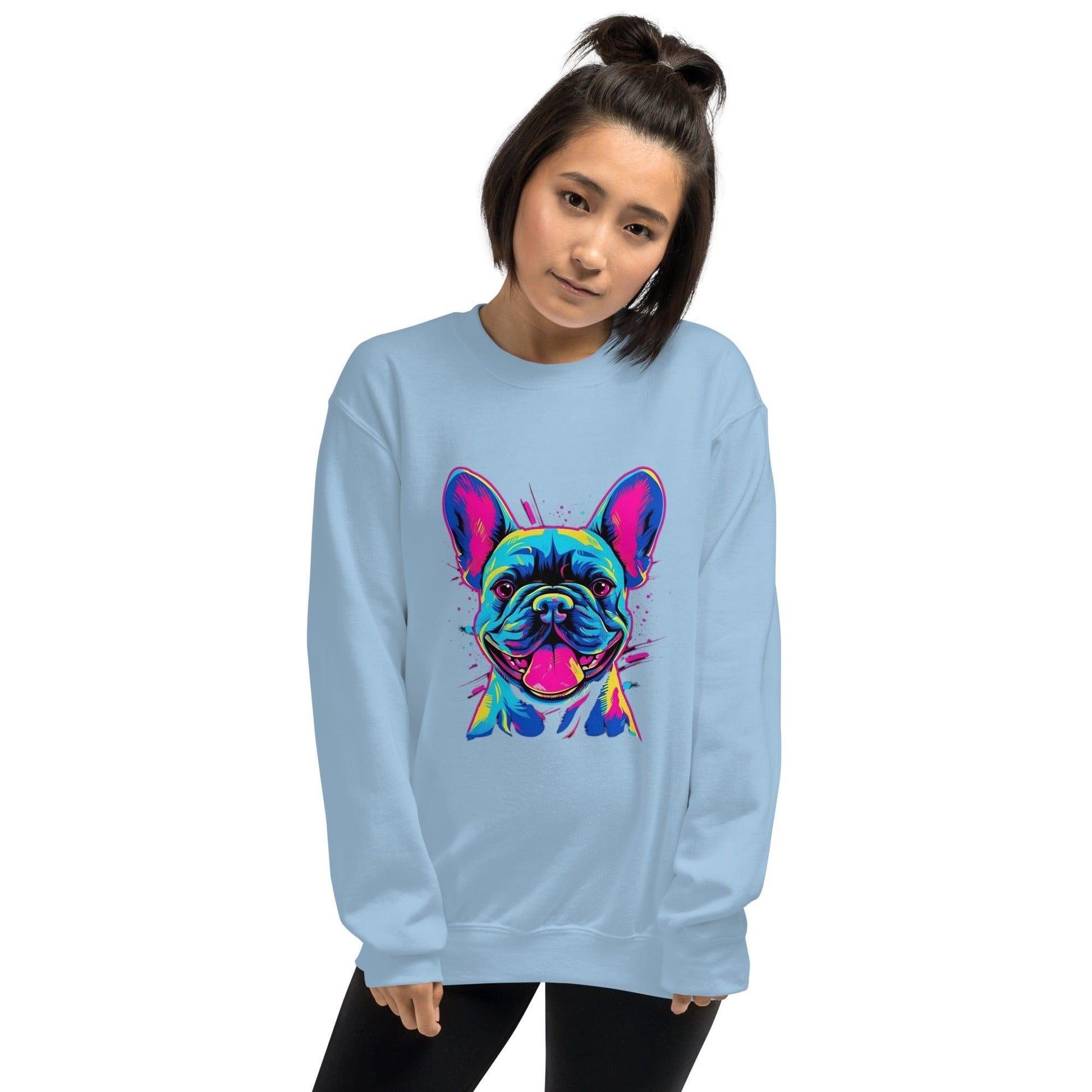 Frenchie Sassy Neon Styled - Unisex Sweater - Frenchie Emporium