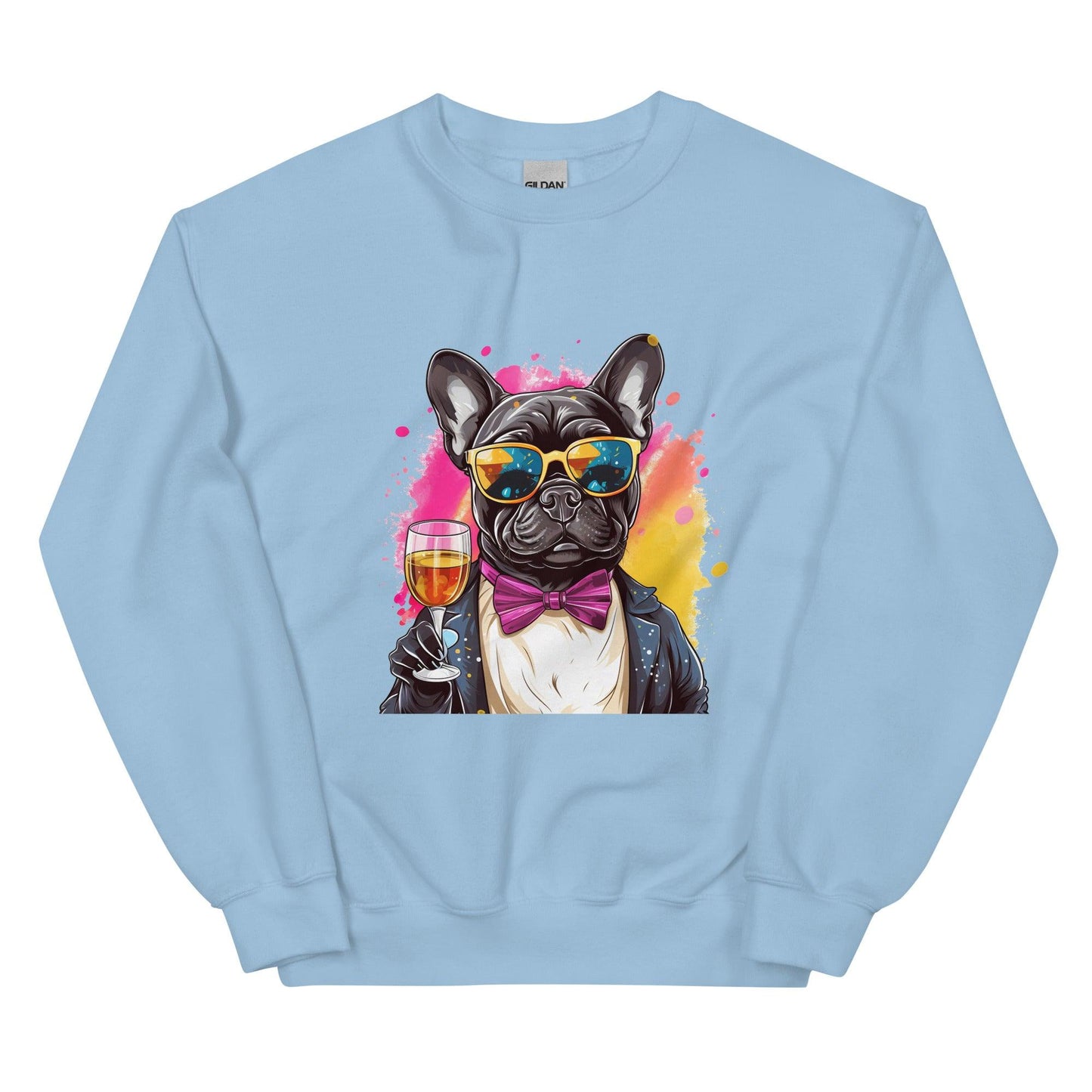 "Champagne Chic Frenchie" - Unisex Sweatshirt - Frenchie Emporium