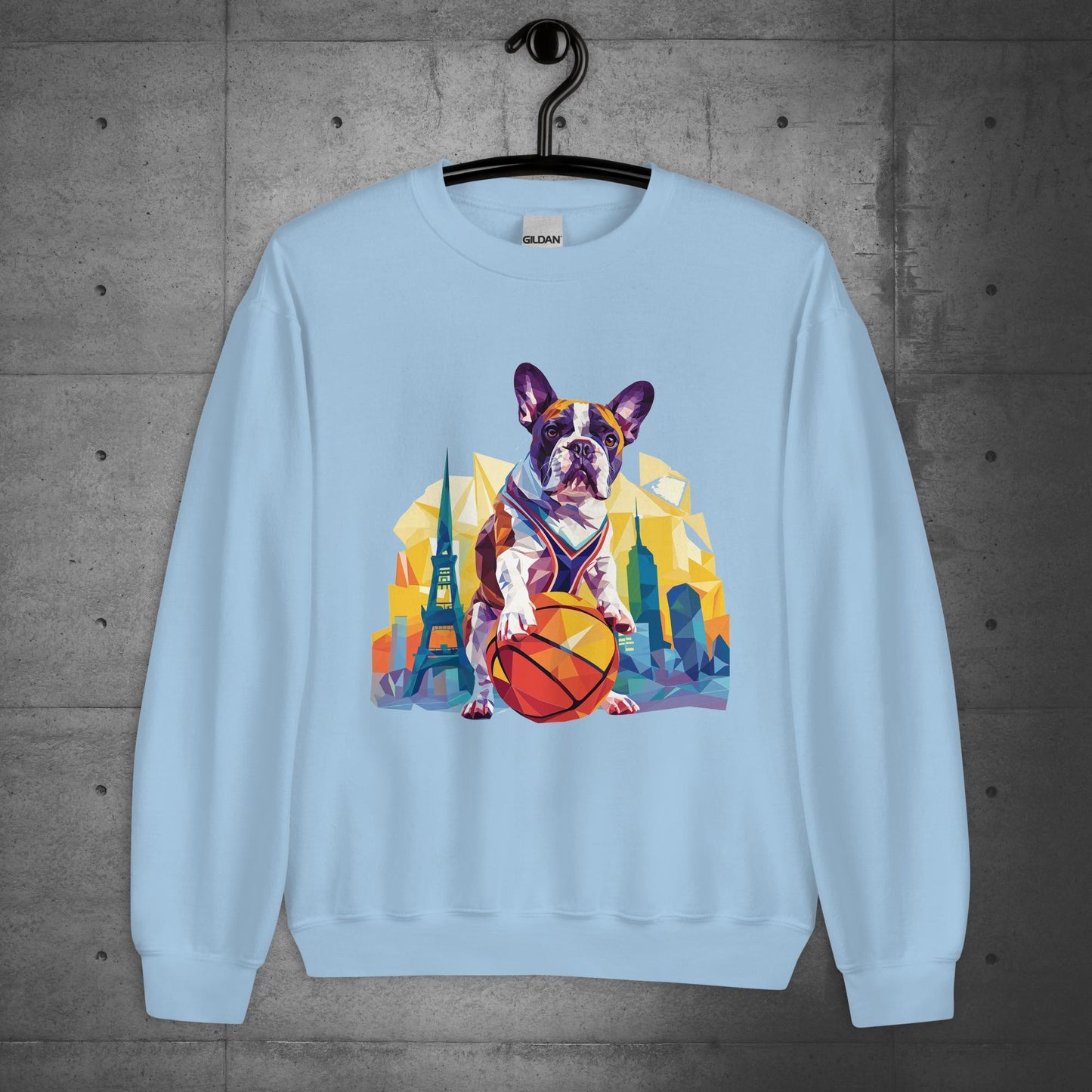 French Bulldog Hoops Hound in the City Unisex Sweater, - Frenchie Emporium