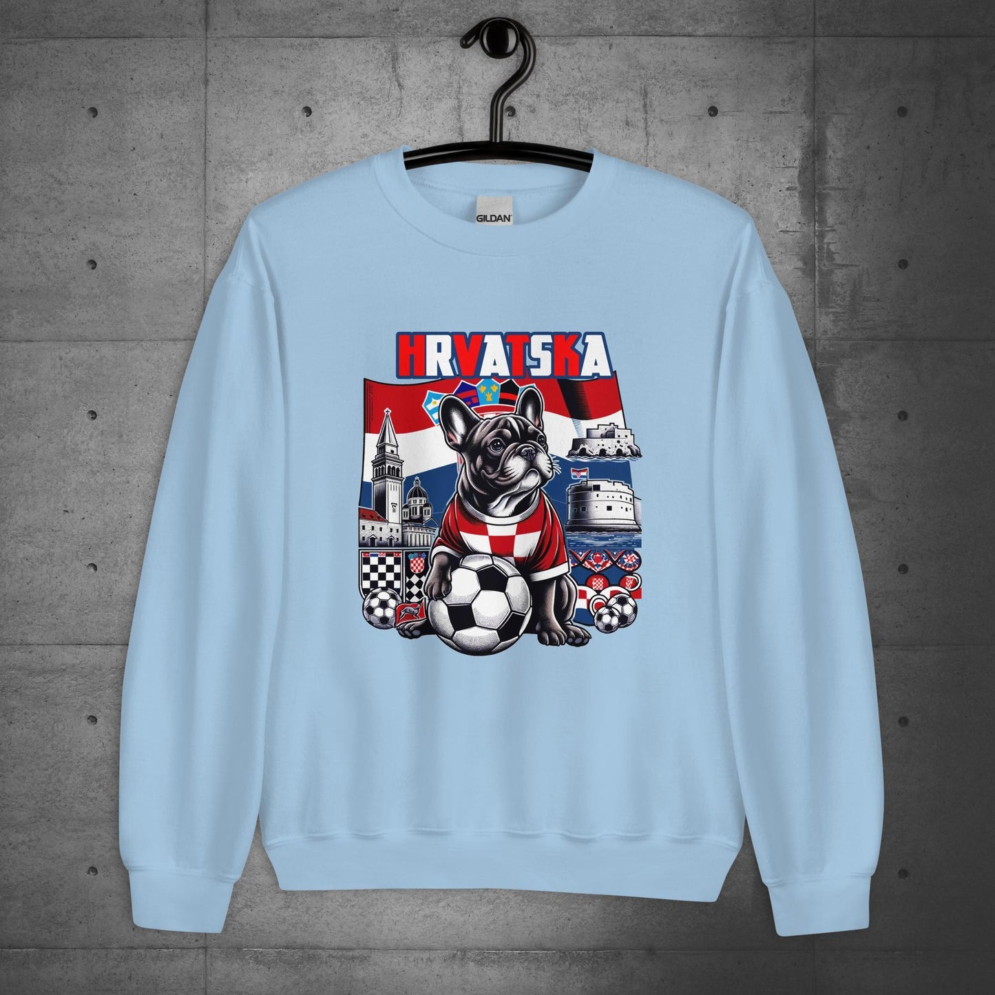 Frenchie Croatia -Hrvatska Football Fan Unisex Sweater - Frenchie Emporium