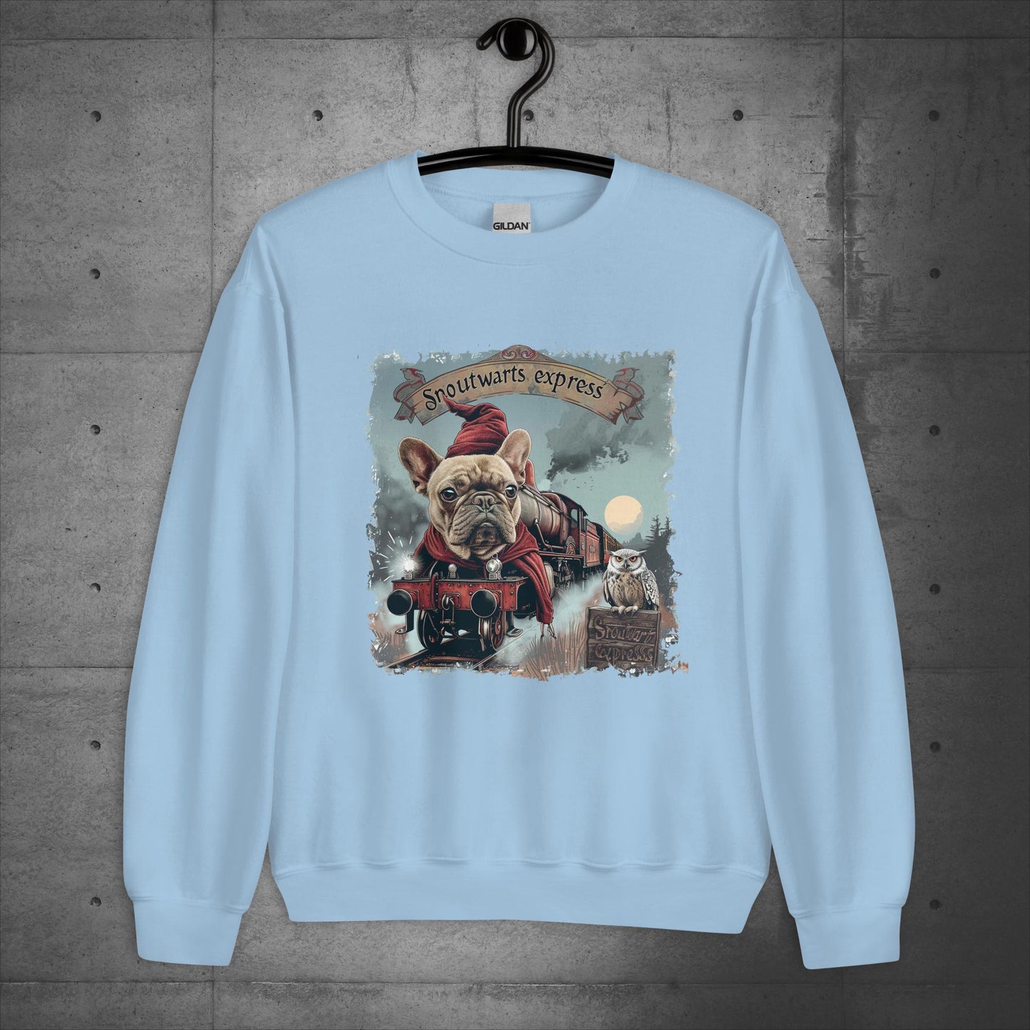 Unisex French Bulldog "Snoutwarts Express" Sweater/Sweatshirt - Frenchie Emporium