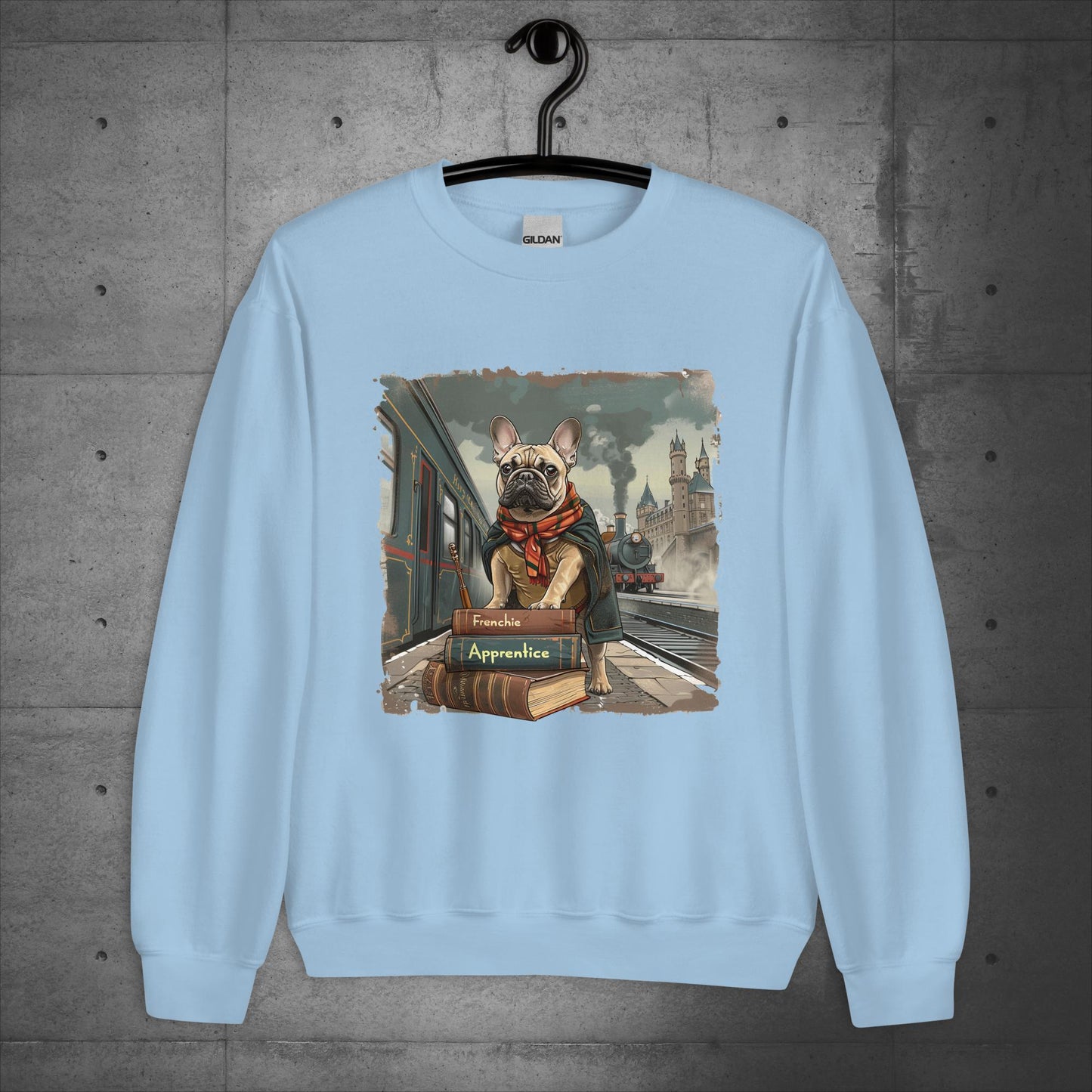 Unisex French Bulldog "Train to Wizardry" Sweater/Sweatshirt - Frenchie Emporium