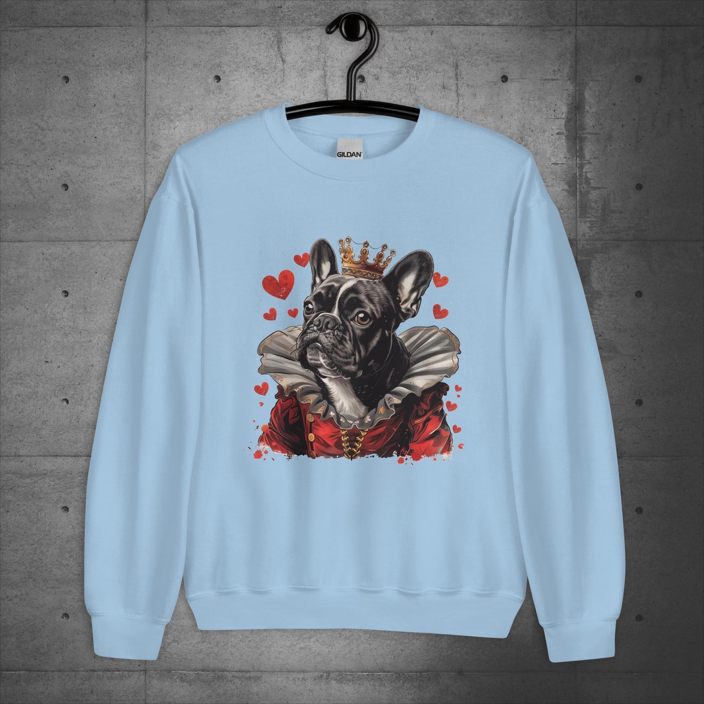 Queen of Hearts Frenchie - Unisex Sweatshirt - Frenchie Emporium