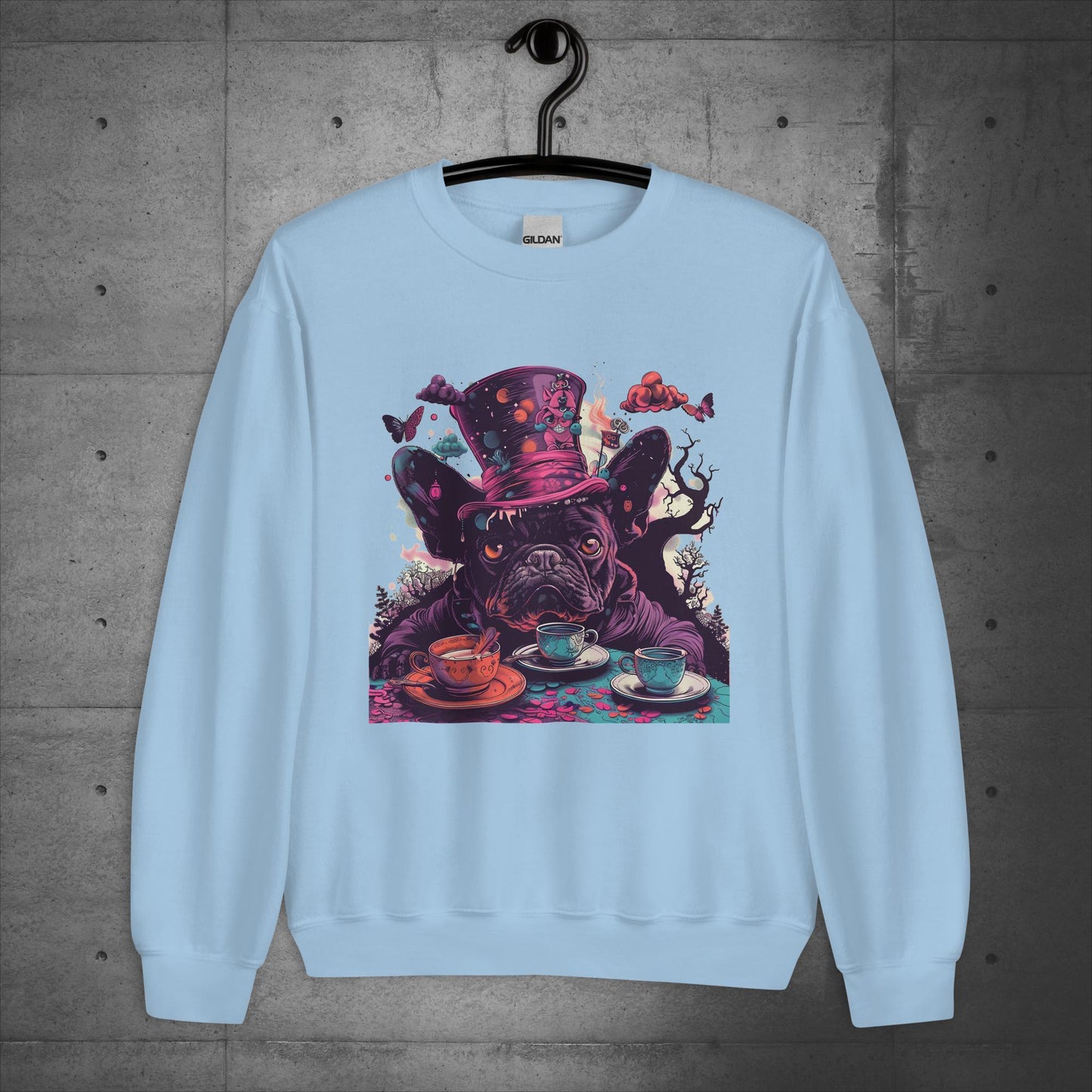 Alice in Wonderland Frenchie Tea Party- Unisex Sweatshirt/Sweater - Frenchie Emporium