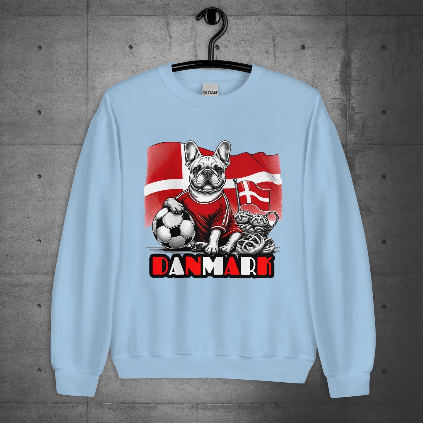 Frenchie Danmark Football Fan - Unisex Sweater / Sweatshirt - Frenchie Emporium