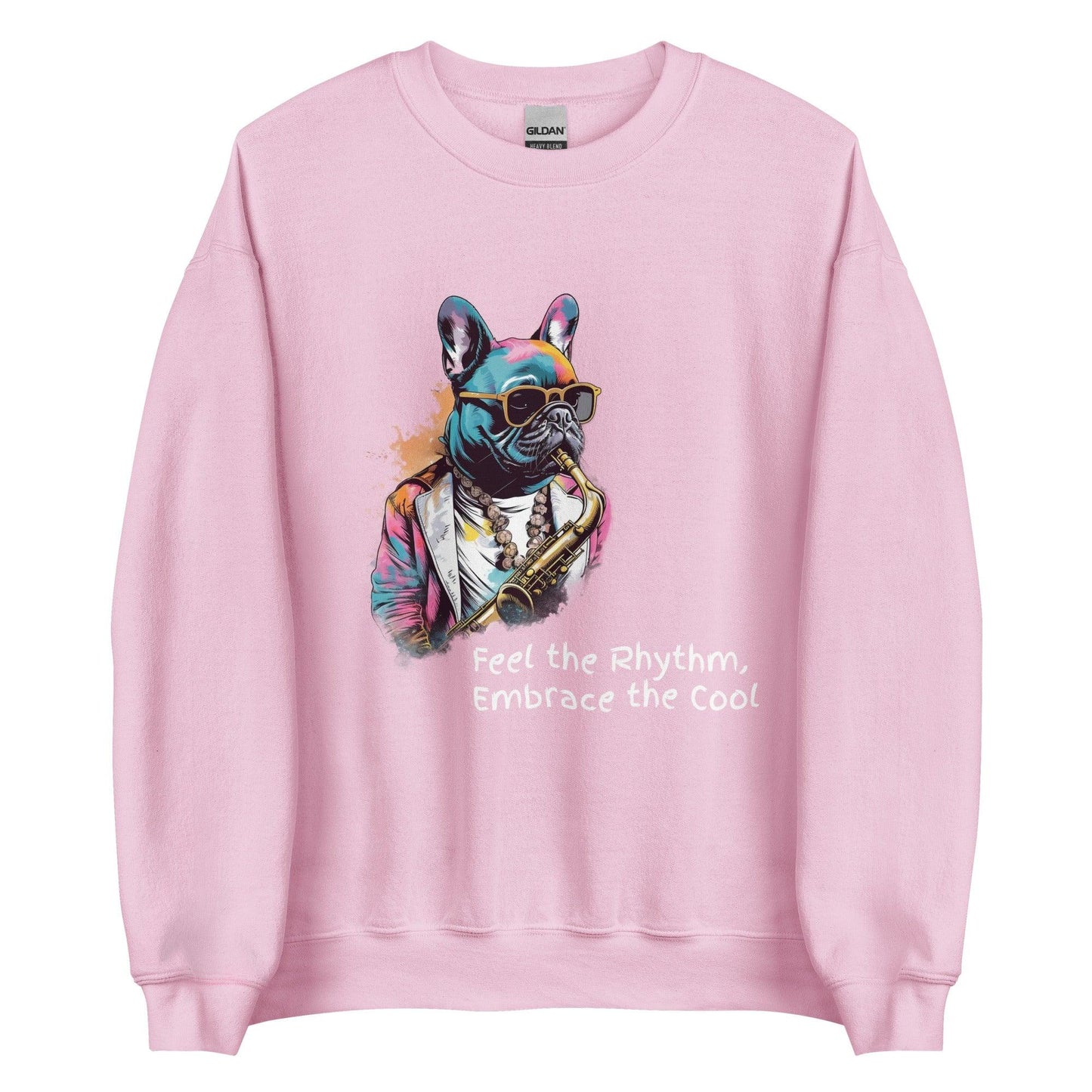 Jazzy Frenchie Saxophonist Unisex Sweater - Frenchie Emporium