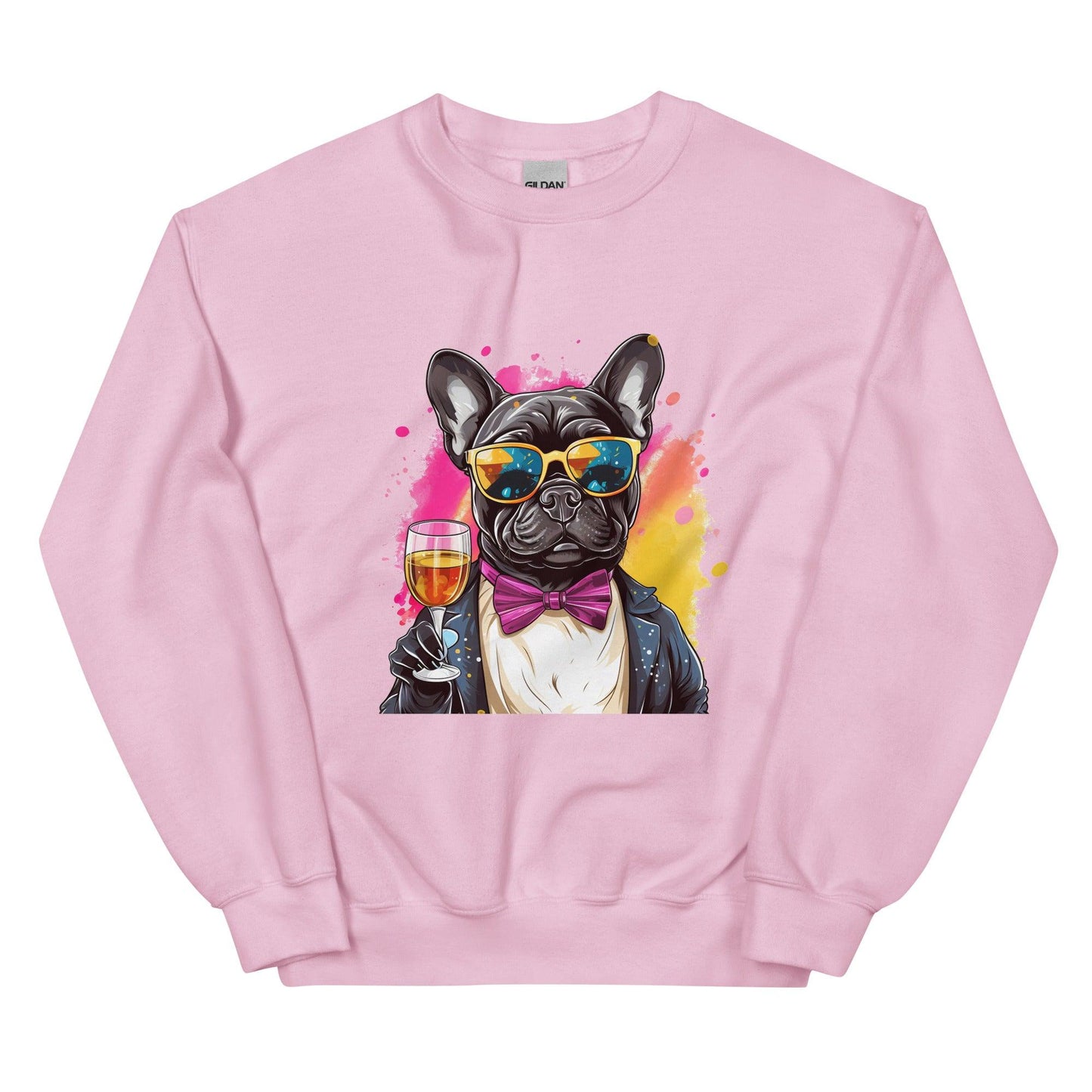 "Champagne Chic Frenchie" - Unisex Sweatshirt - Frenchie Emporium