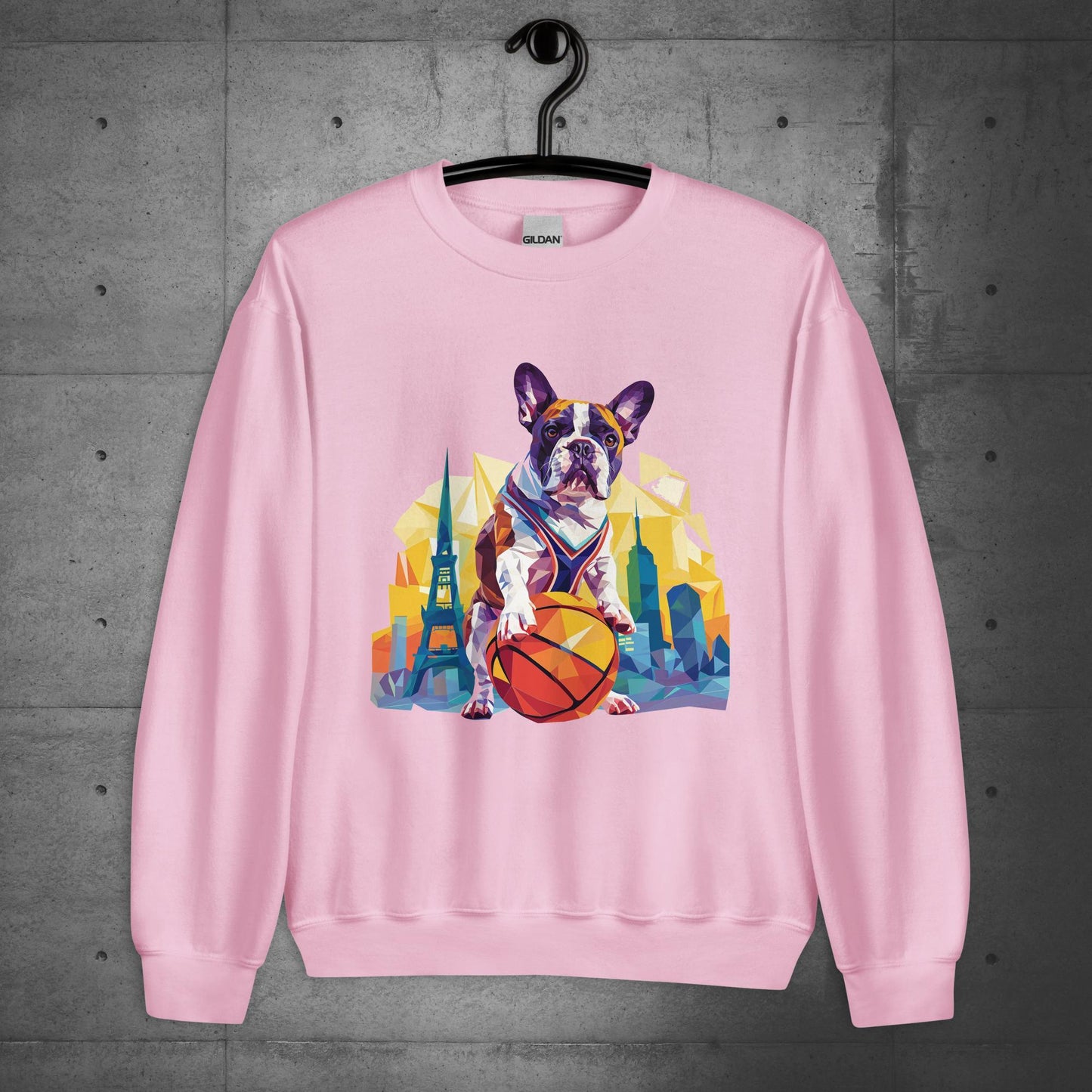 French Bulldog Hoops Hound in the City Unisex Sweater, - Frenchie Emporium