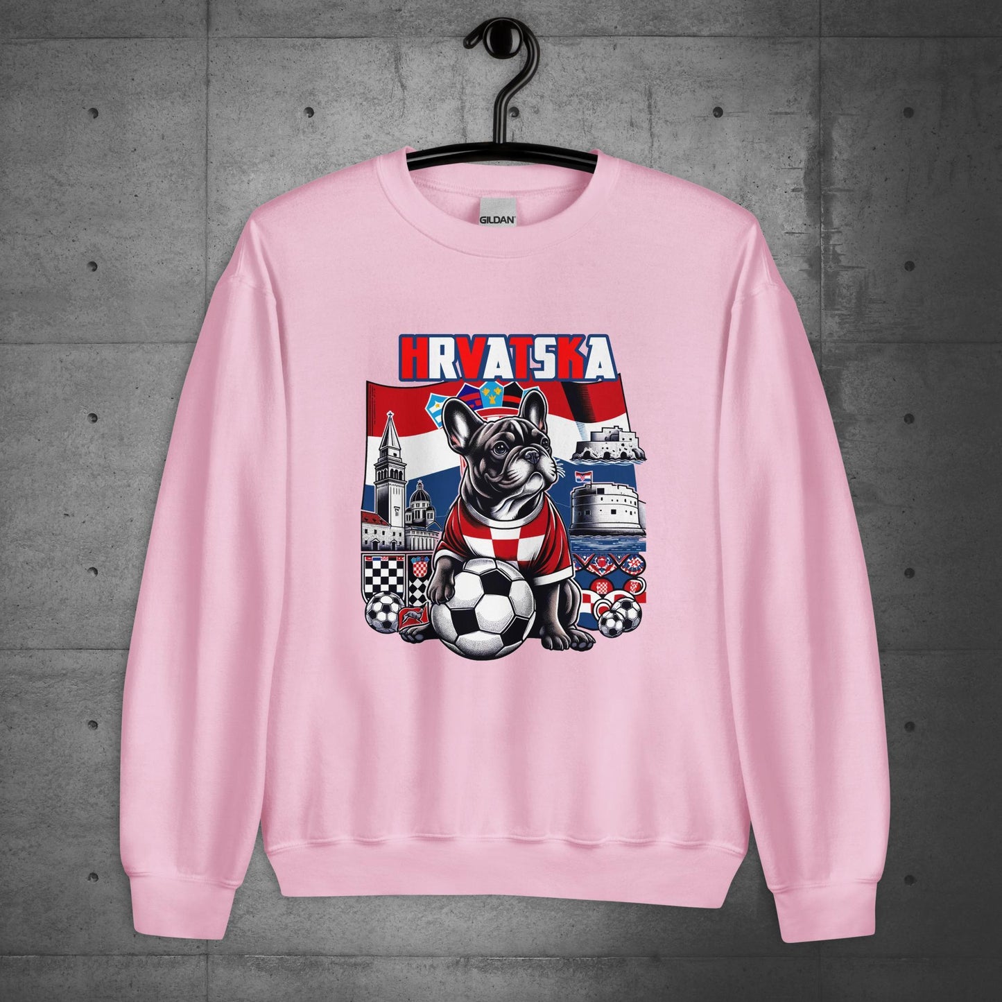 Frenchie Croatia -Hrvatska Football Fan Unisex Sweater - Frenchie Emporium