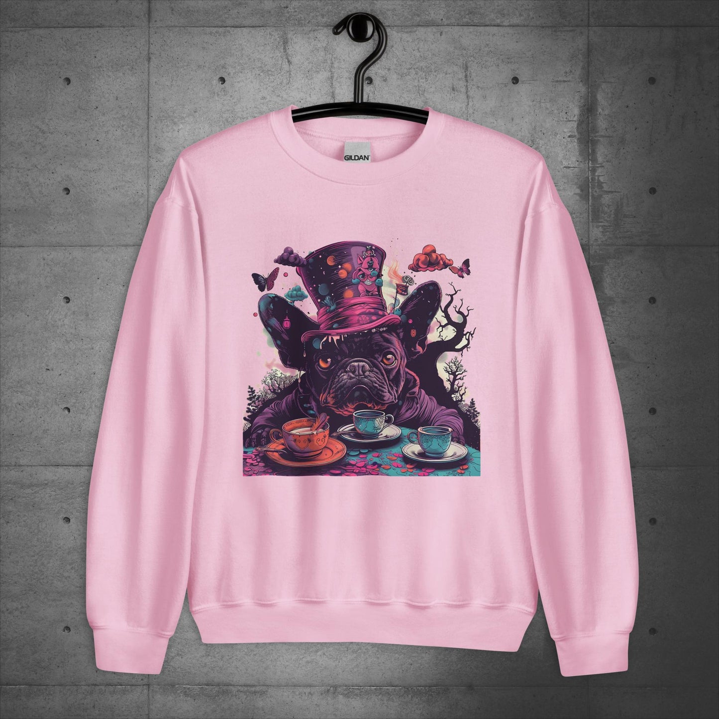 Alice in Wonderland Frenchie Tea Party- Unisex Sweatshirt/Sweater - Frenchie Emporium