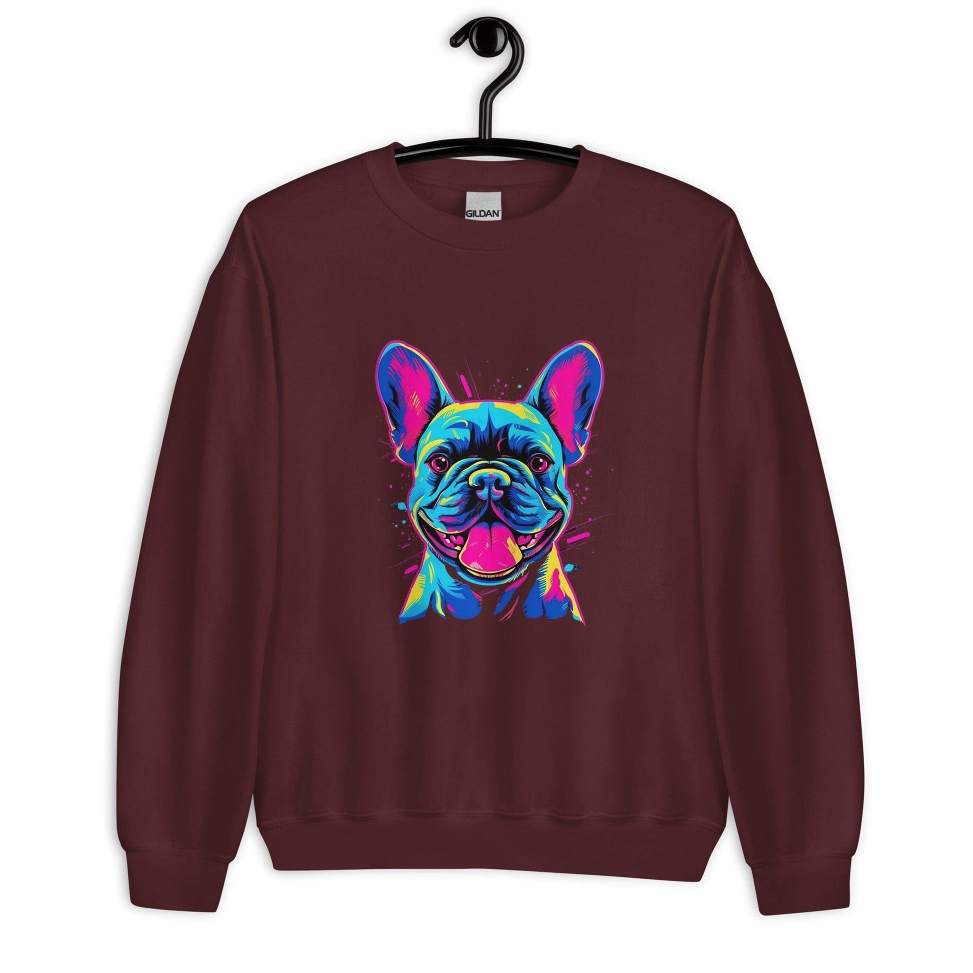 Frenchie Sassy Neon Styled - Unisex Sweater - Frenchie Emporium