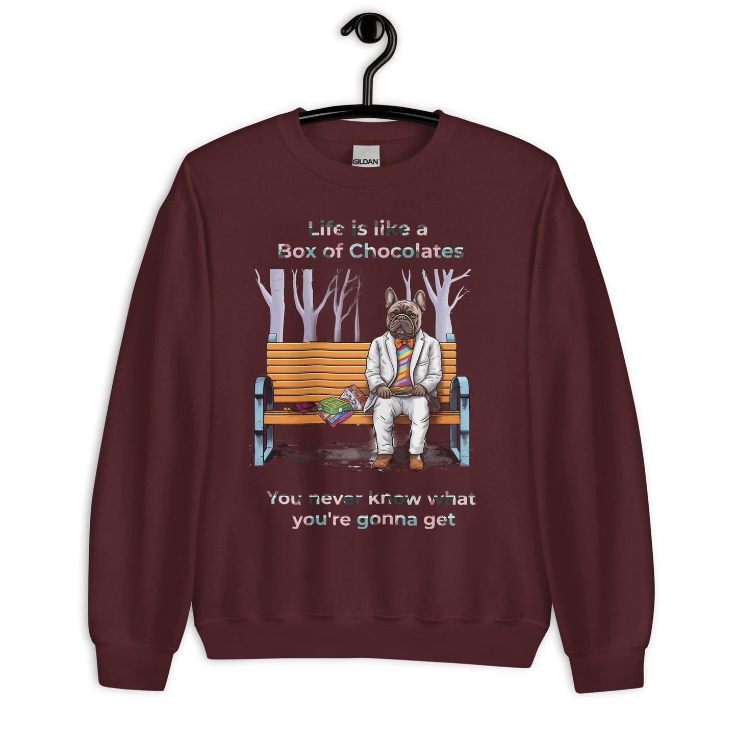"Life Is Like a Box of Chocolates" French Bulldog - Unisex Sweater - Frenchie Emporium