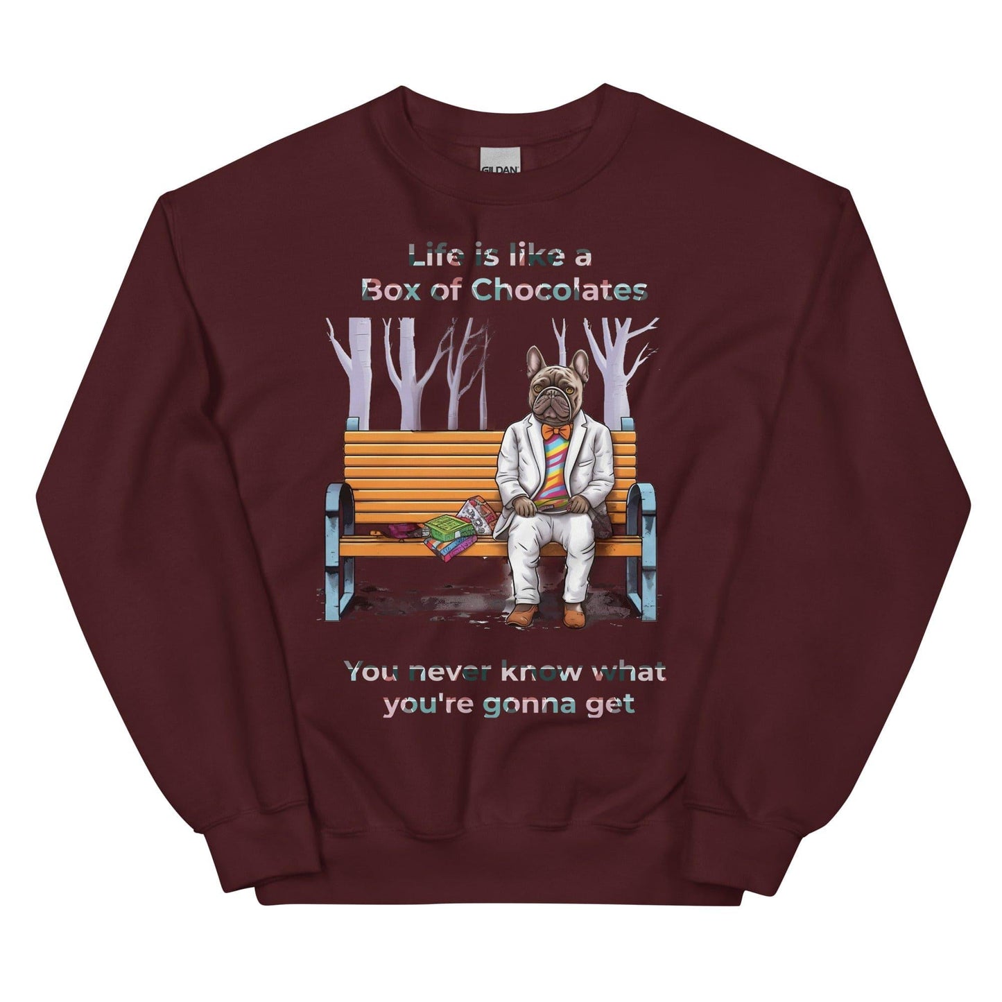 "Life Is Like a Box of Chocolates" French Bulldog - Unisex Sweater - Frenchie Emporium