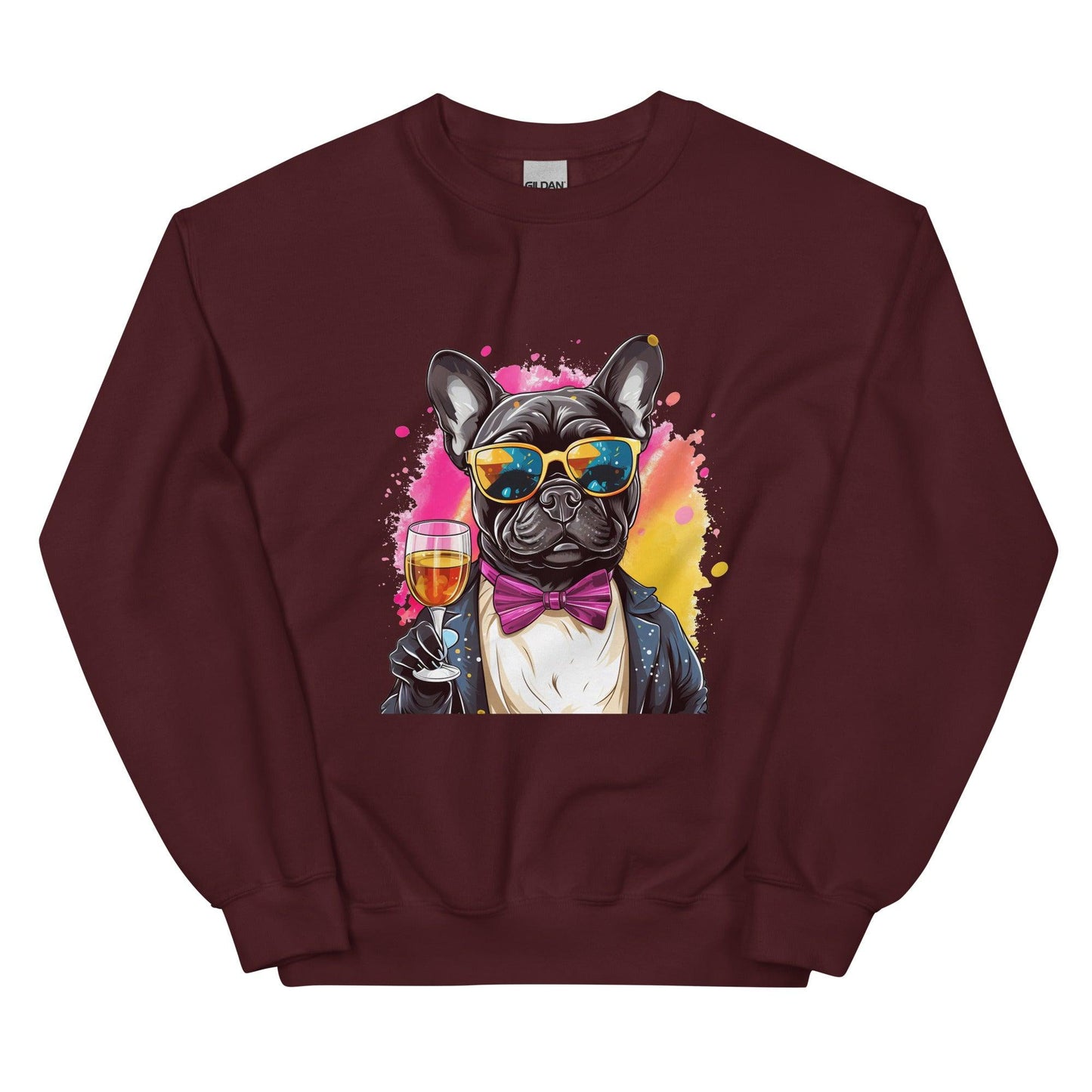 "Champagne Chic Frenchie" - Unisex Sweatshirt - Frenchie Emporium