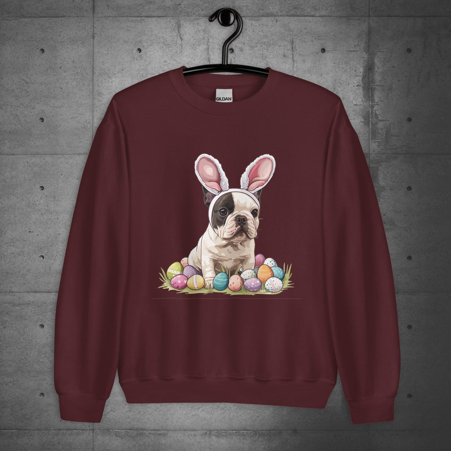 Frenchie Easter Bunny Bliss Sweater Unisex Sweatshirt - Frenchie Emporium