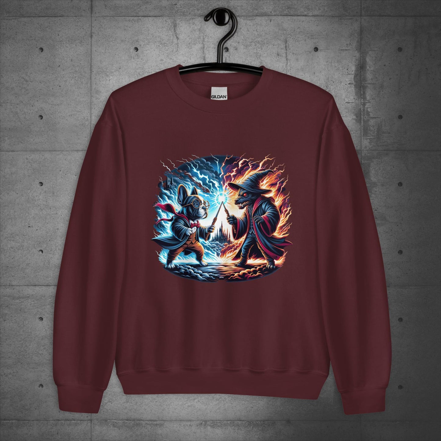 Unisex French Bulldog "Wizarding Duel" Sweater/Sweatshirt - Frenchie Emporium