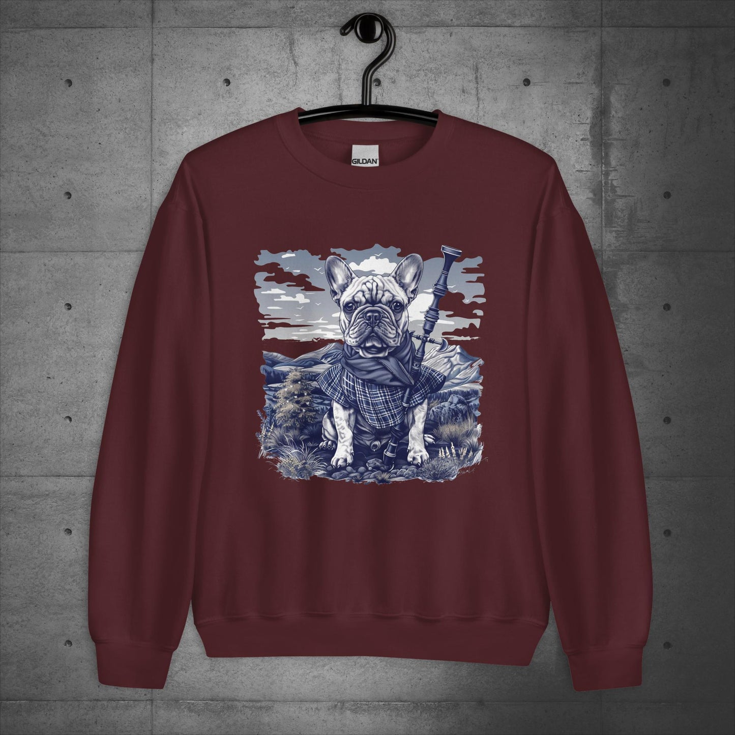 Highland Tartan Frenchie - Unisex Sweatshirt/Sweater - Frenchie Emporium
