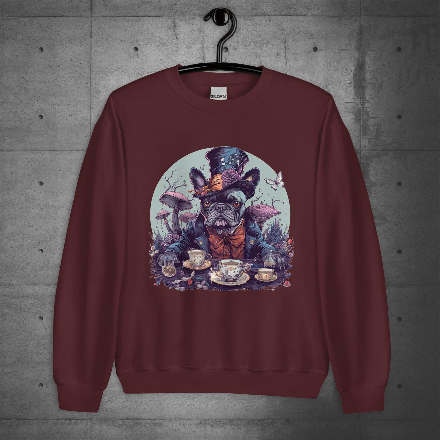 Mad Hatter Frenchie - Unisex Sweater/Sweatshirt - Frenchie Emporium