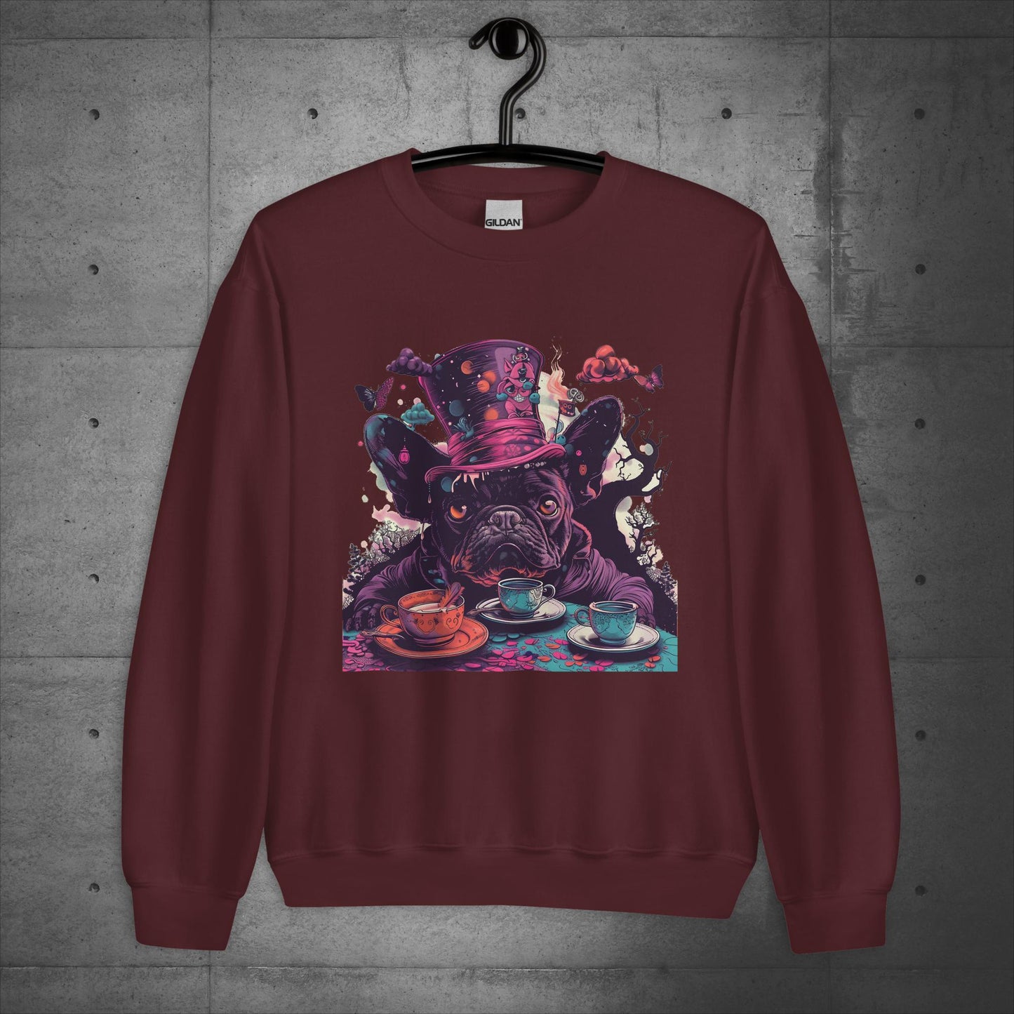 Alice in Wonderland Frenchie Tea Party- Unisex Sweatshirt/Sweater - Frenchie Emporium