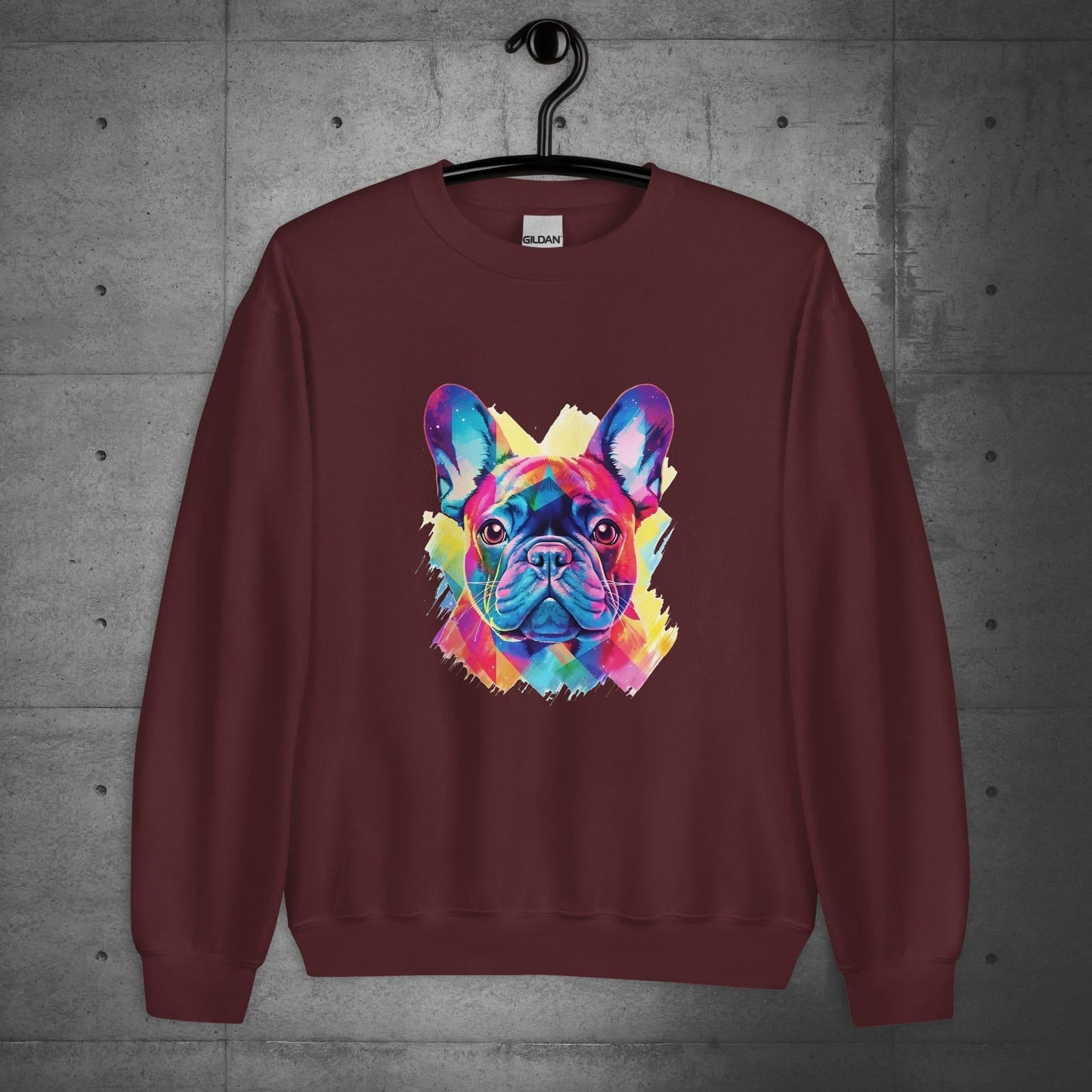 Vibrant Frenchie Abstract - Unisex Sweater/Sweatshirt - Frenchie Emporium