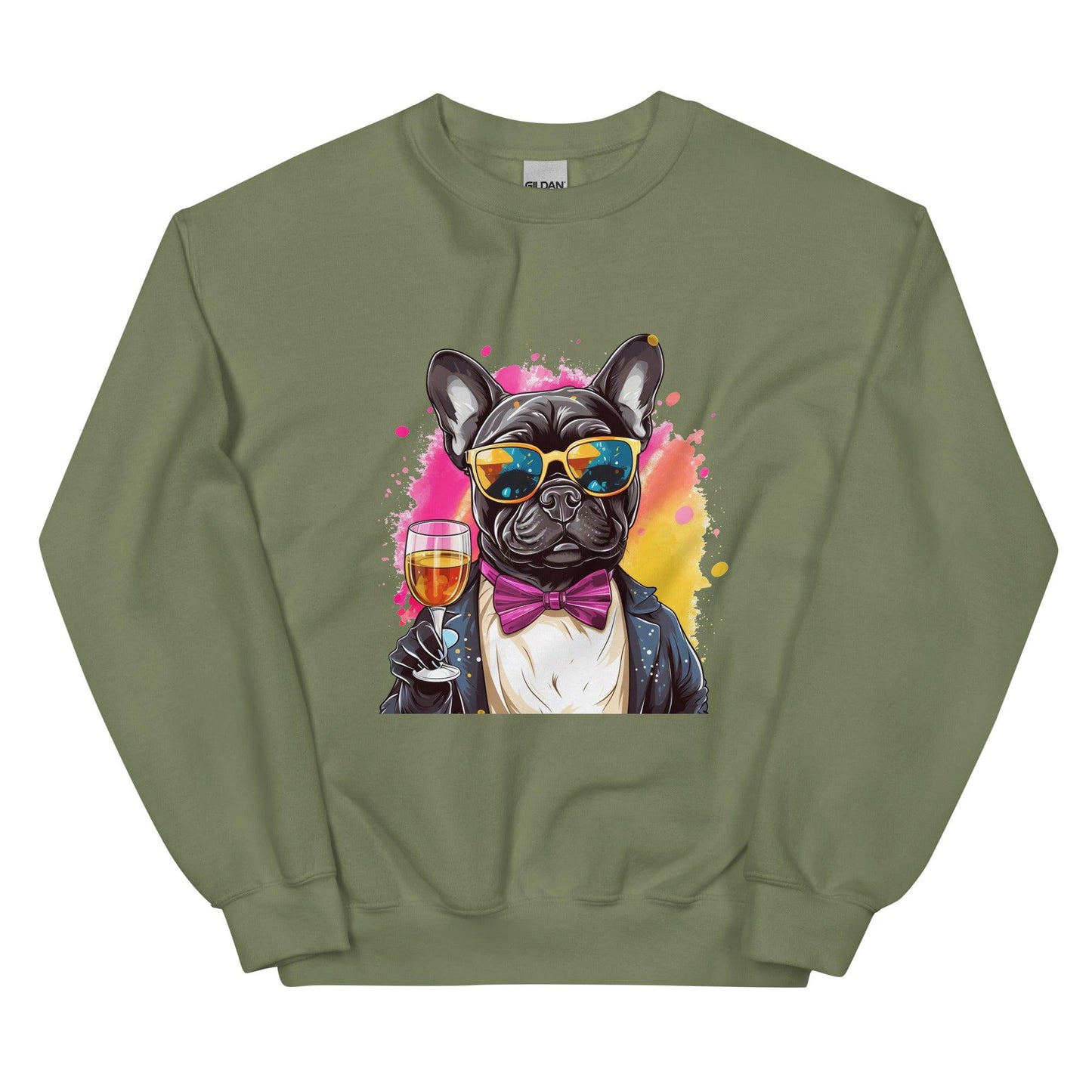 "Champagne Chic Frenchie" - Unisex Sweatshirt - Frenchie Emporium
