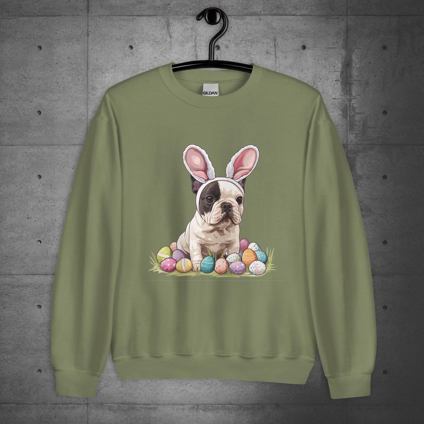 Frenchie Easter Bunny Bliss Sweater Unisex Sweatshirt - Frenchie Emporium