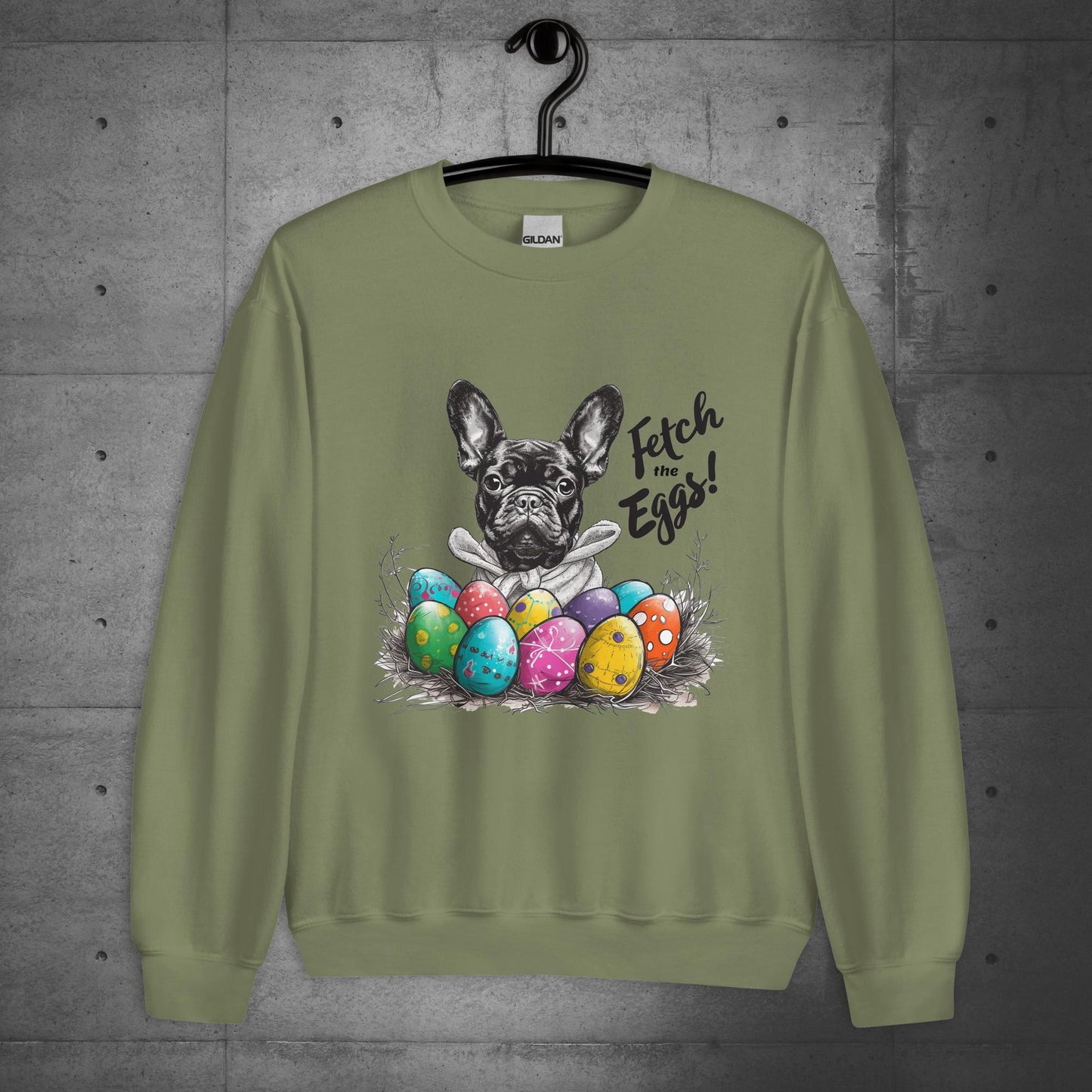 French Bulldog Fetch The Eggs Unisex Sweatshirt